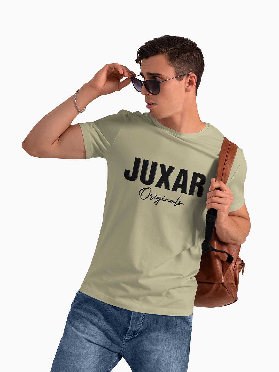 

Juxar Men Typography Printed Round Neck Cotton T-shirt, Green