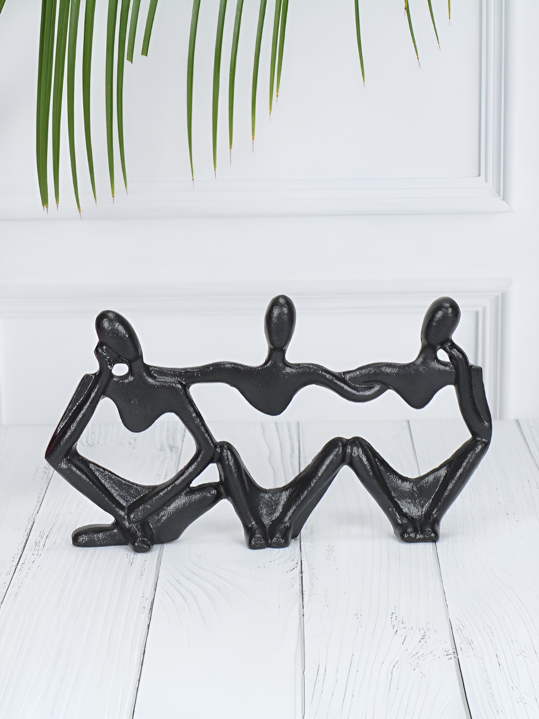 

Maison Modern Black Triple Man Vision Sculpture Aluminium Figurine Showpiece