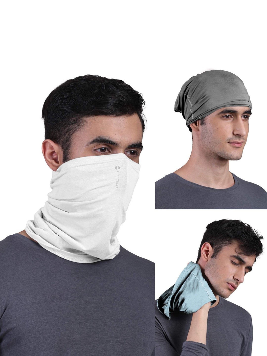 

FREECULTR Pack Of 3 Unisex Bandana Headband, Blue