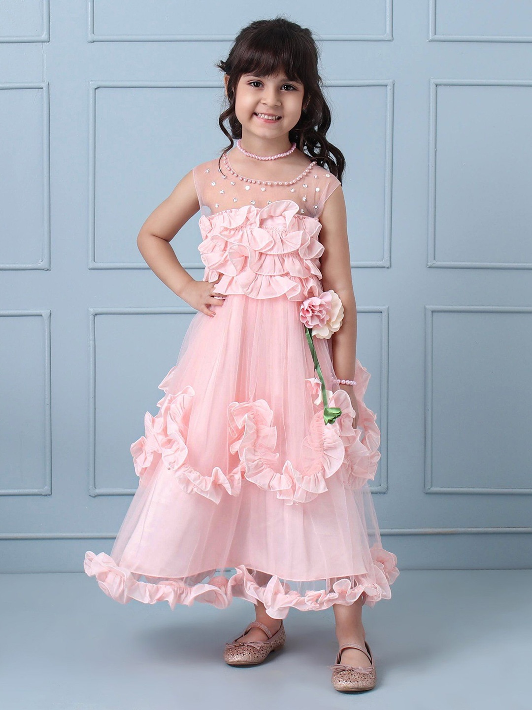 

Mark & Mia Girls Embellished Fit and Flare, Pink