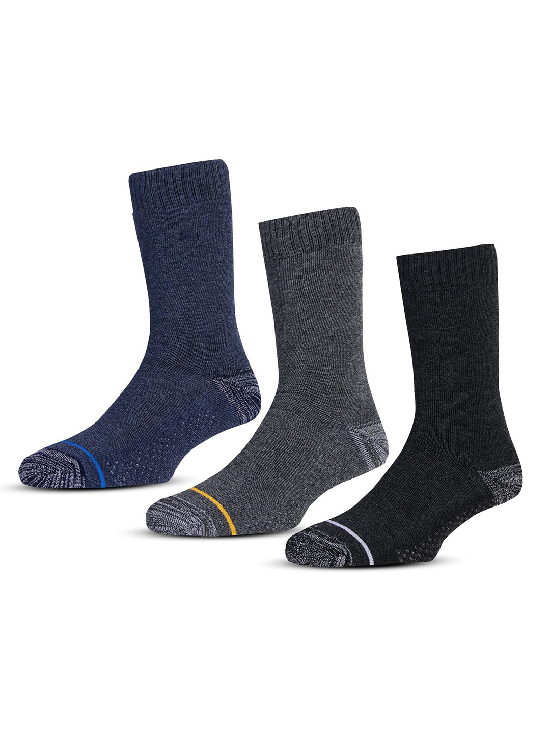 

RC. ROYAL CLASS Men Pack Of 3 Calf-Length Socks, Black
