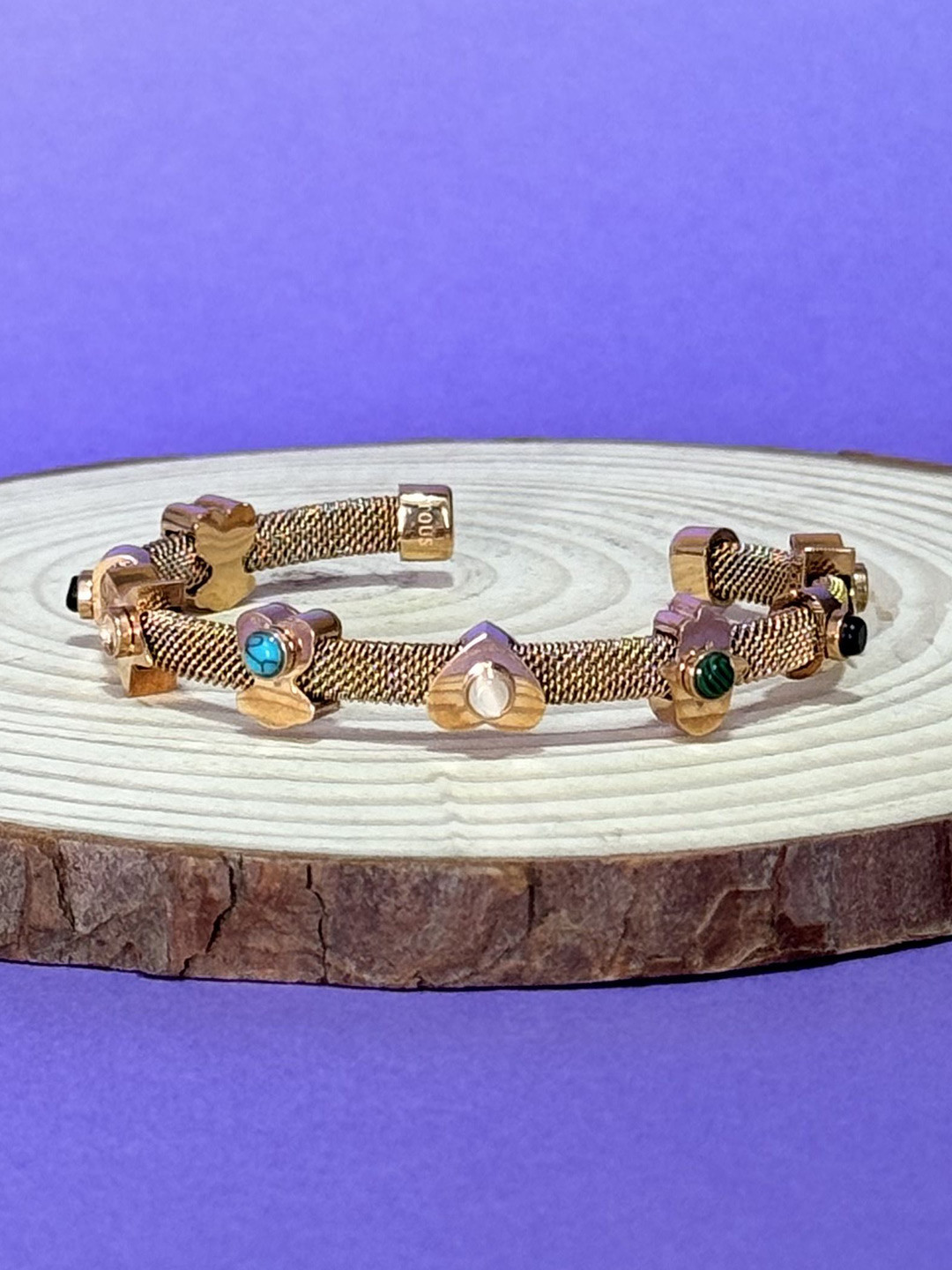

The Jewellery Tale Rose Gold-Plated Cuff Bracelet