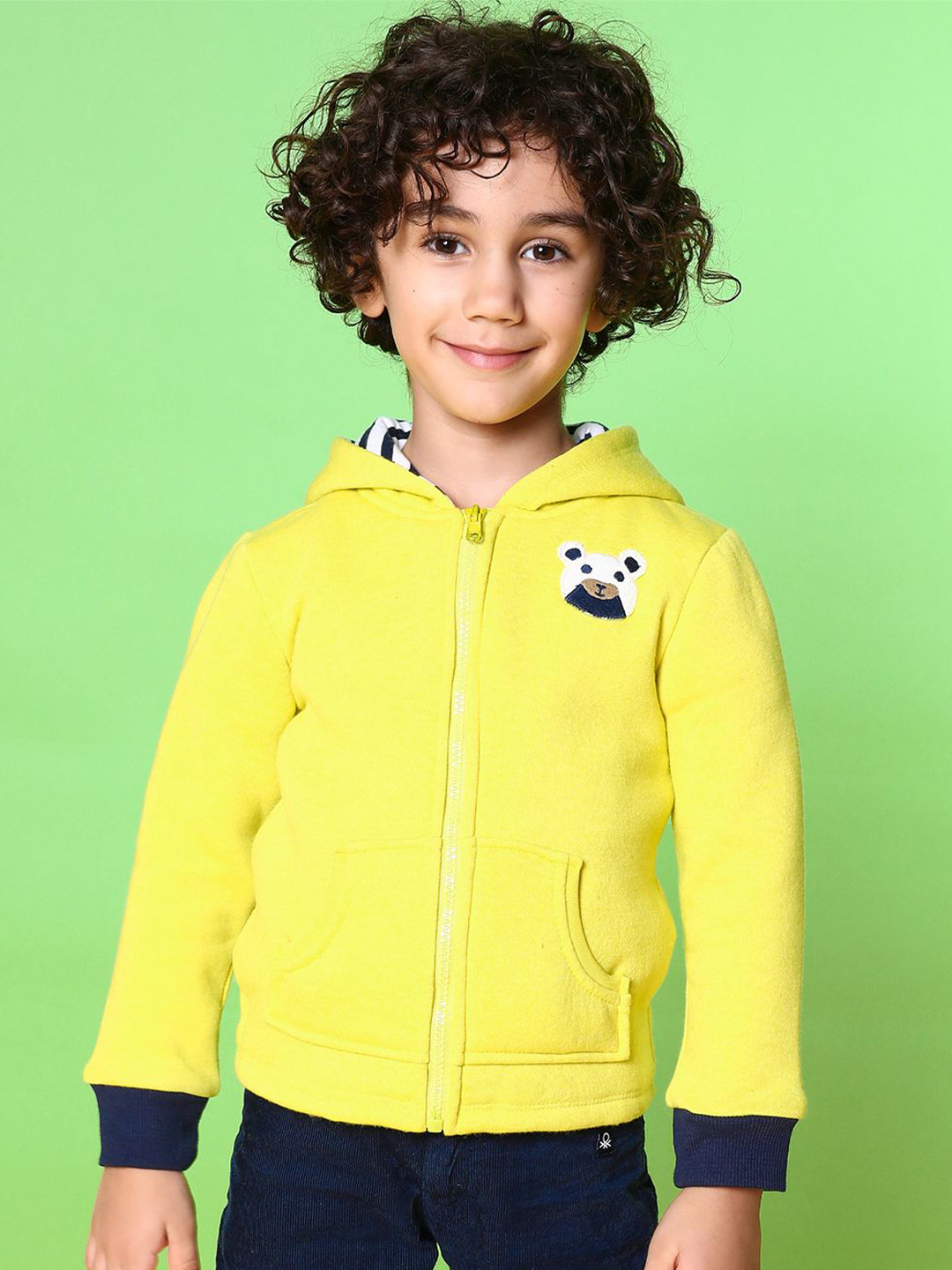 

Nauti Nati Boys Printed Hooded Sweatshirt, Yellow