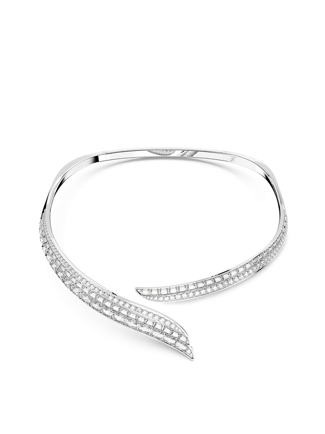 

SWAROVSKI Rhodium Plated Crystals Studded Necklace, Silver