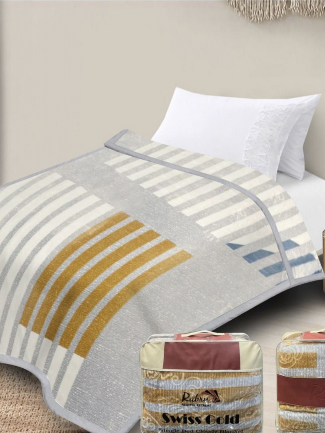 

Nivasam Grey & Brown Mink Heavy Winter Single Bed Blanket