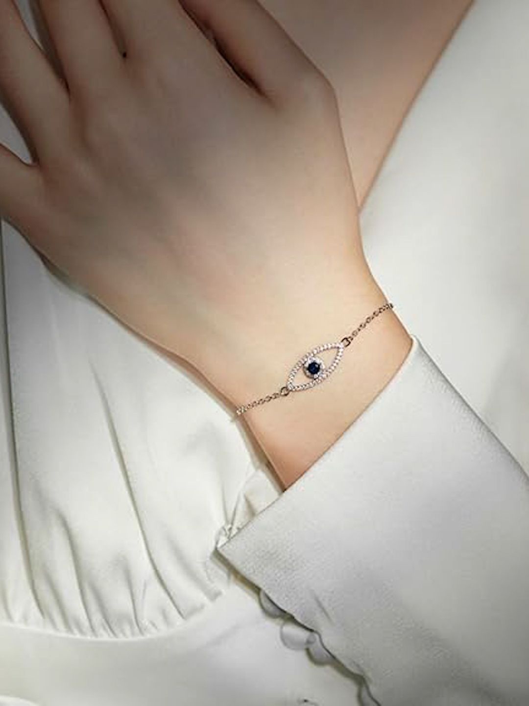 

MISS JO Women Sterling Silver Rhodium-Plated Wraparound Bracelet