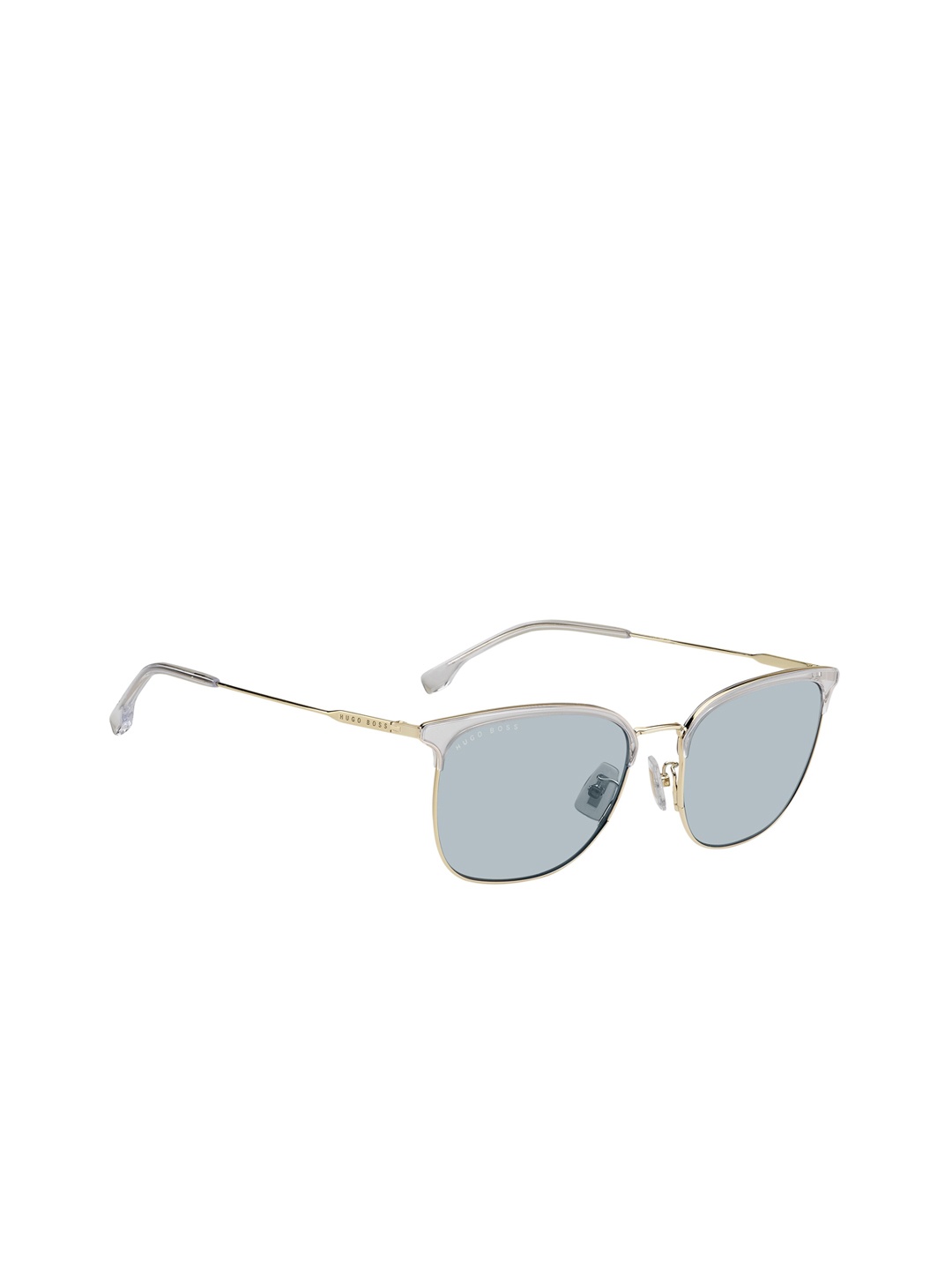 

HUGO Men Square Sunglasses with UV Protected Lens, Gold