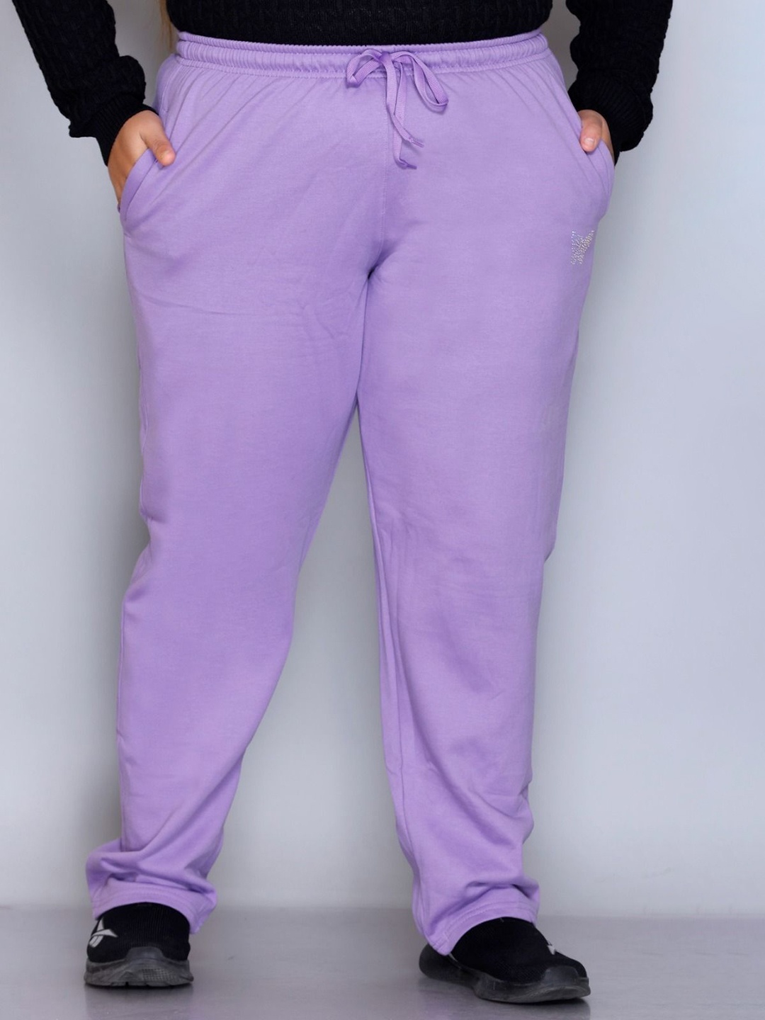 

CUPID Women Plus Size Cotton Fleece Winter Wear Track Pants, Lavender