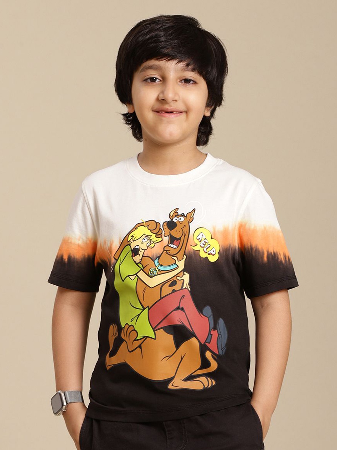 

Kids Ville Boys Graphic Printed Round Neck Cotton Scooby-Doo T-shirt, Black