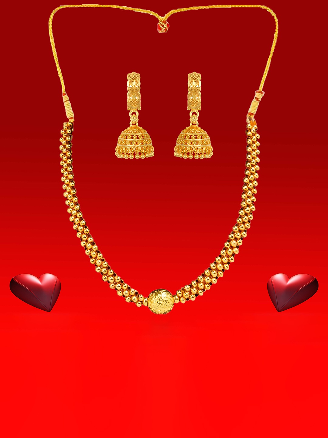 

Heer Collection Gold-Plated Antique Jewellery Set