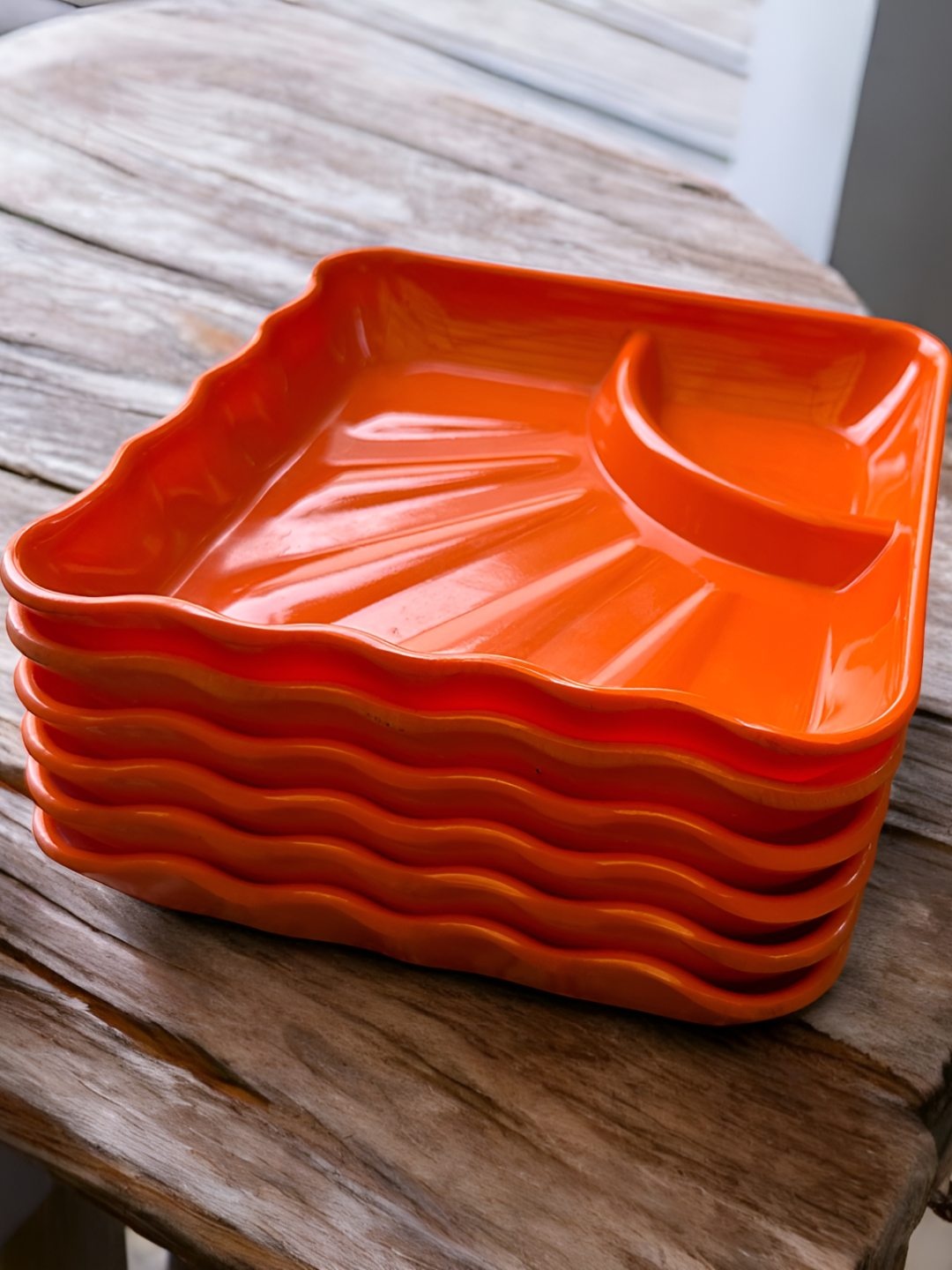 

Gallery99 Orange Colored 6 Pieces Textured Melamine Plates