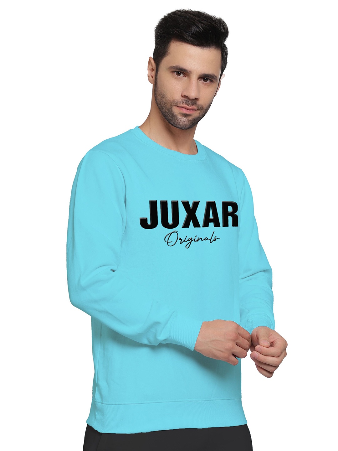 

Juxar Men Printed Pullover Cotton Sweatshirt, Blue