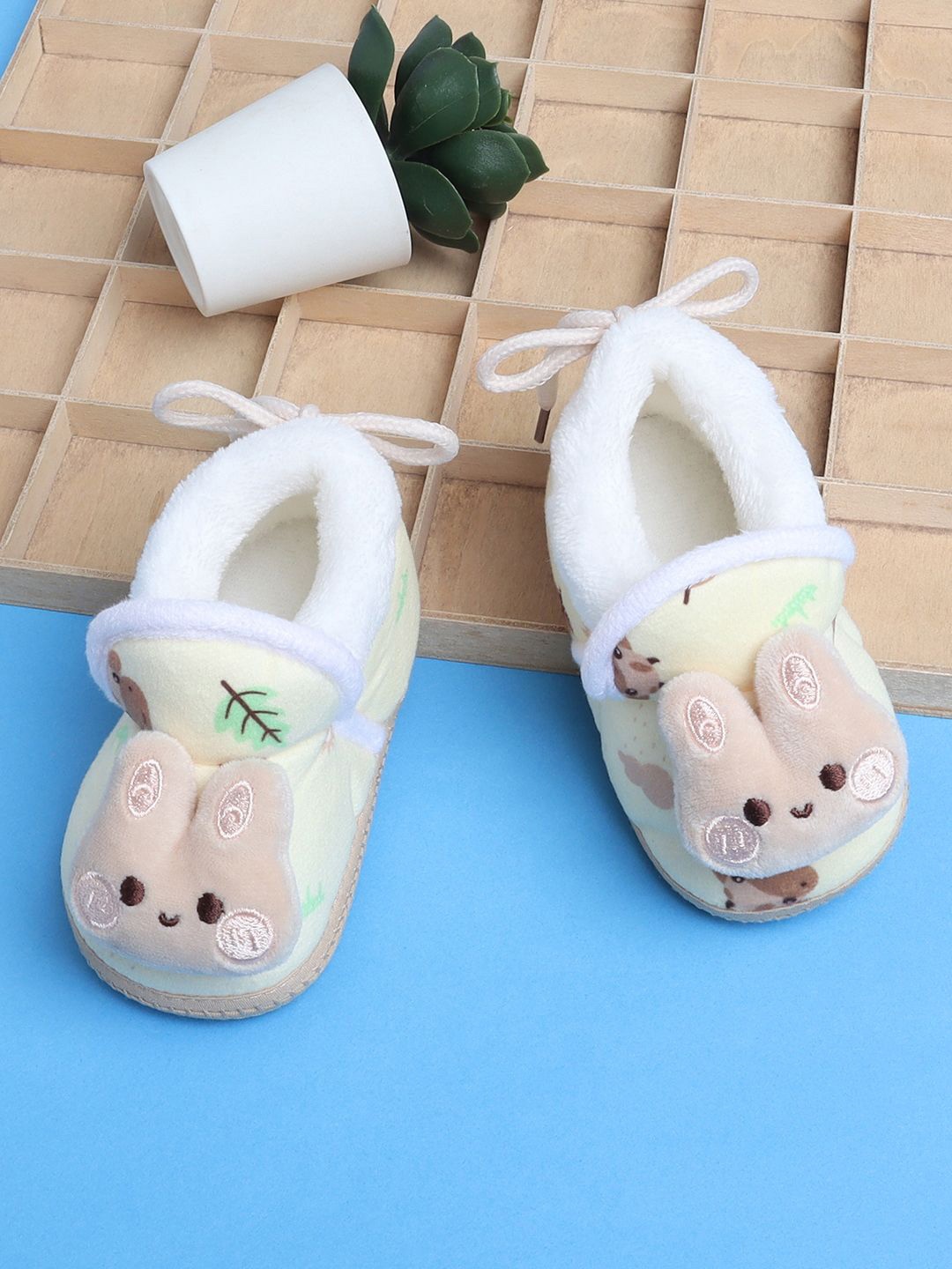 

Baby Moo Kids Cotton Booties, Yellow