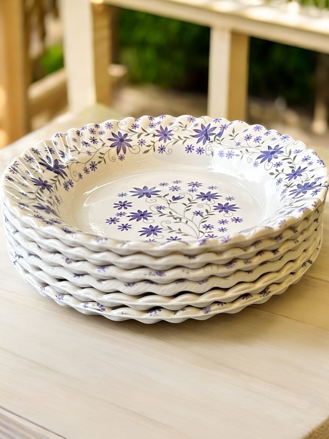 

Gallery99 White & Blue 6 Pieces Floral Printed Melamine Plates
