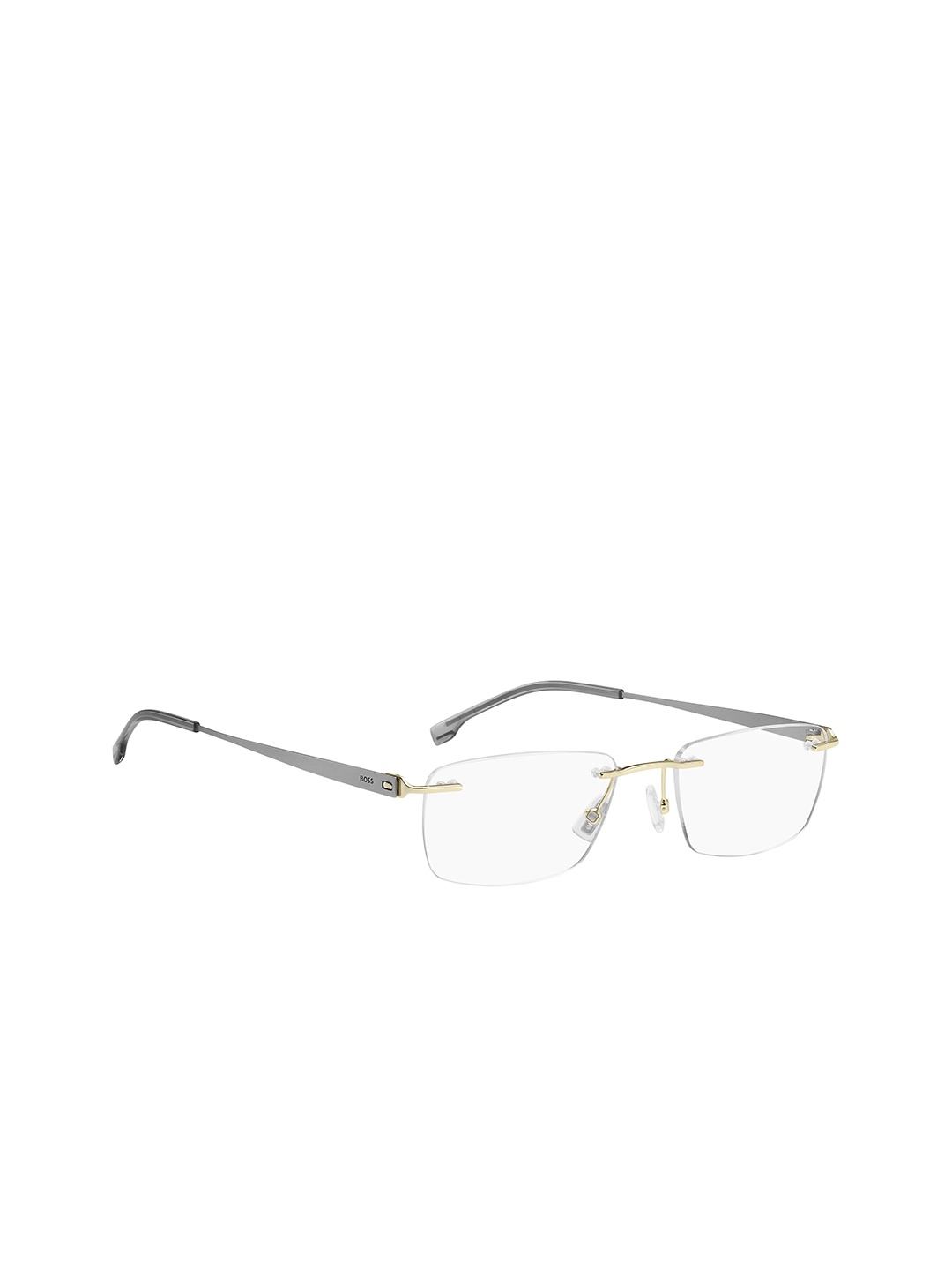 

HUGO Men Rimless Square Frames, Gold