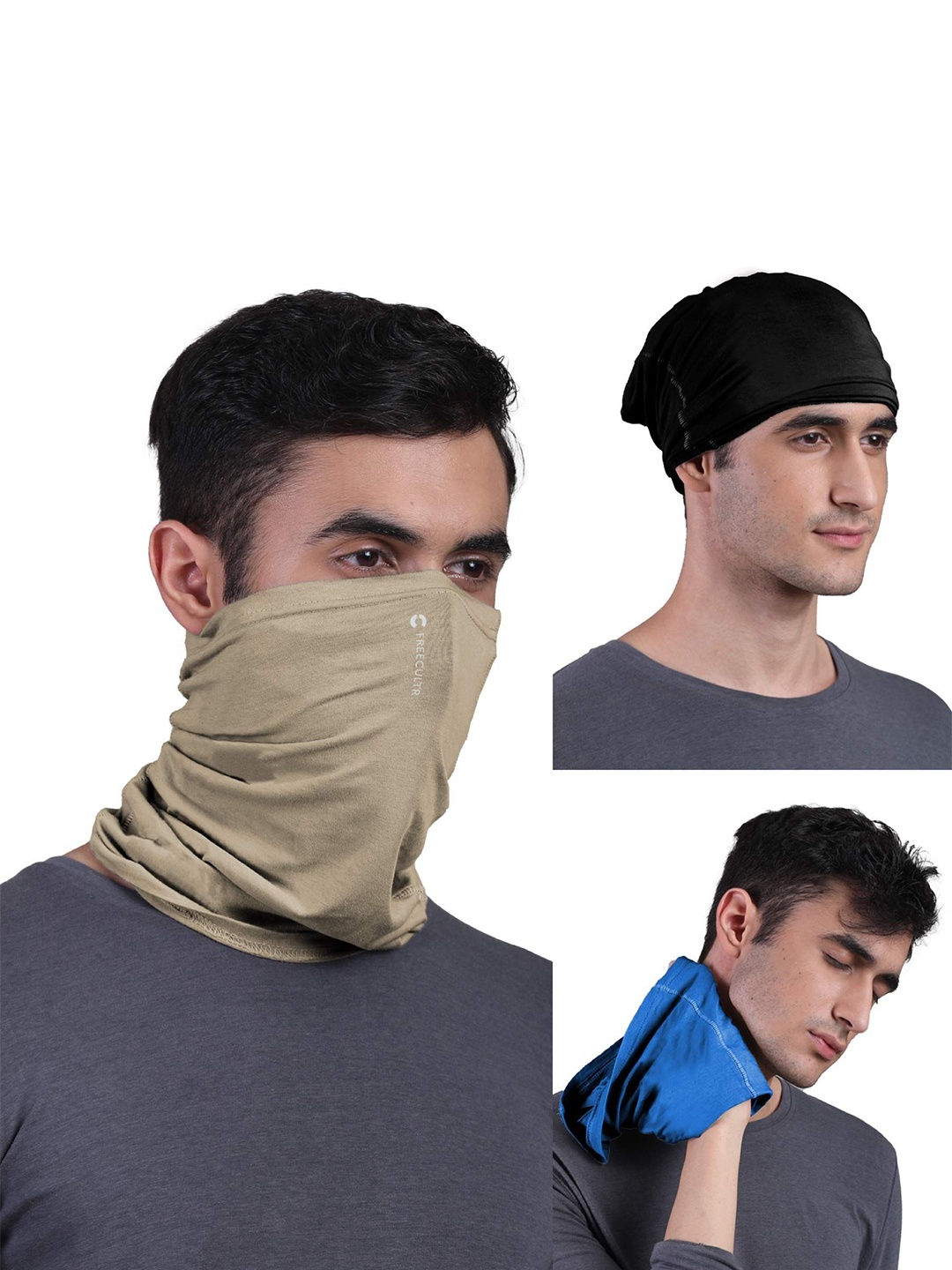 

FREECULTR Adults Pack Of 3 Bandana Headband, Beige