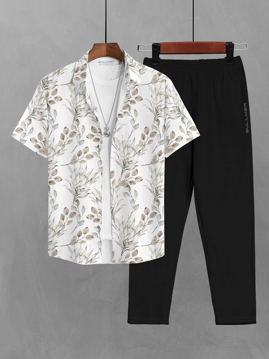 

BULLMER Floral Printed Shirt With Trousers, Off white