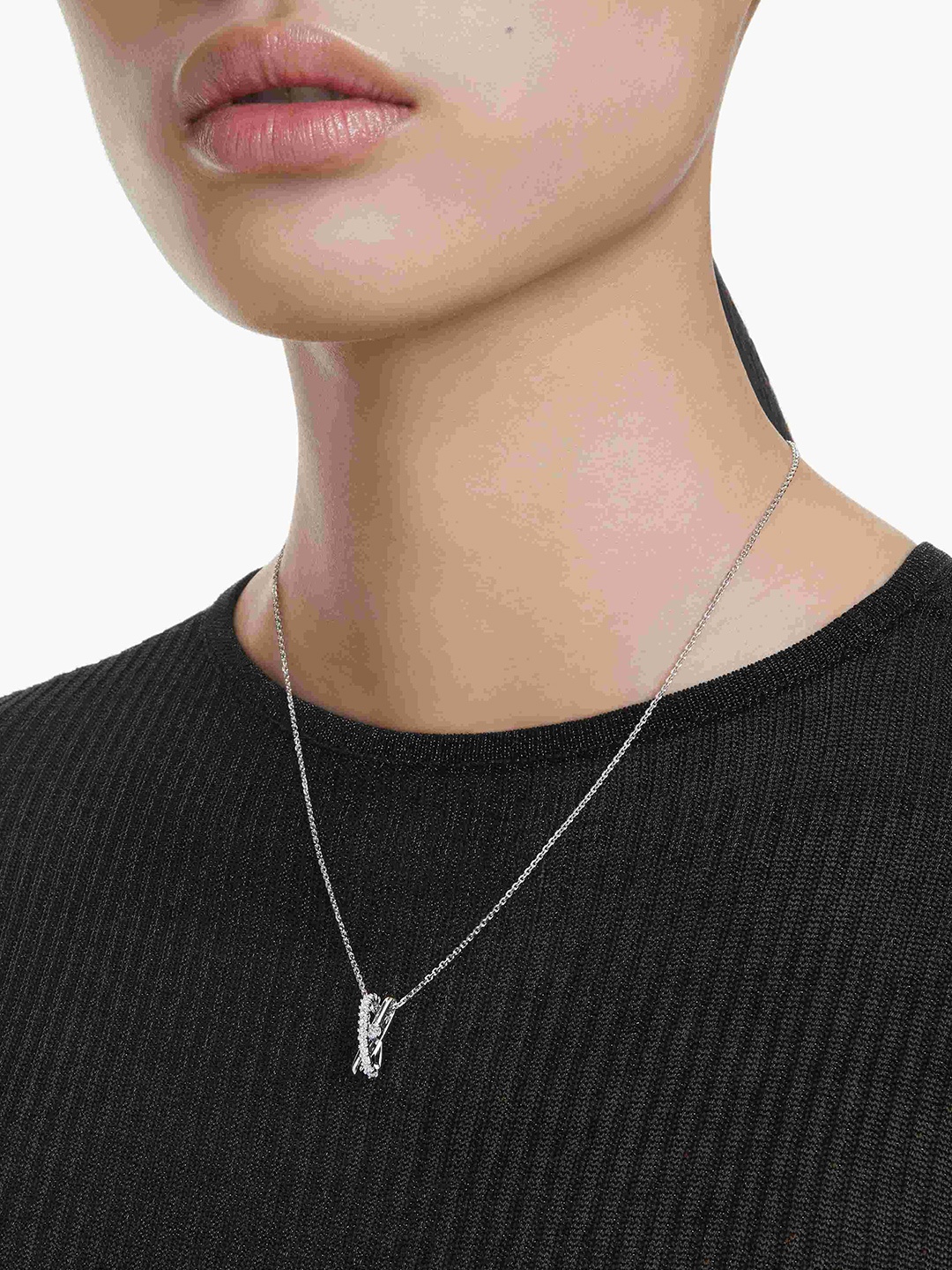 

SWAROVSKI Rhodium-Plated Pendant With Chain, Silver