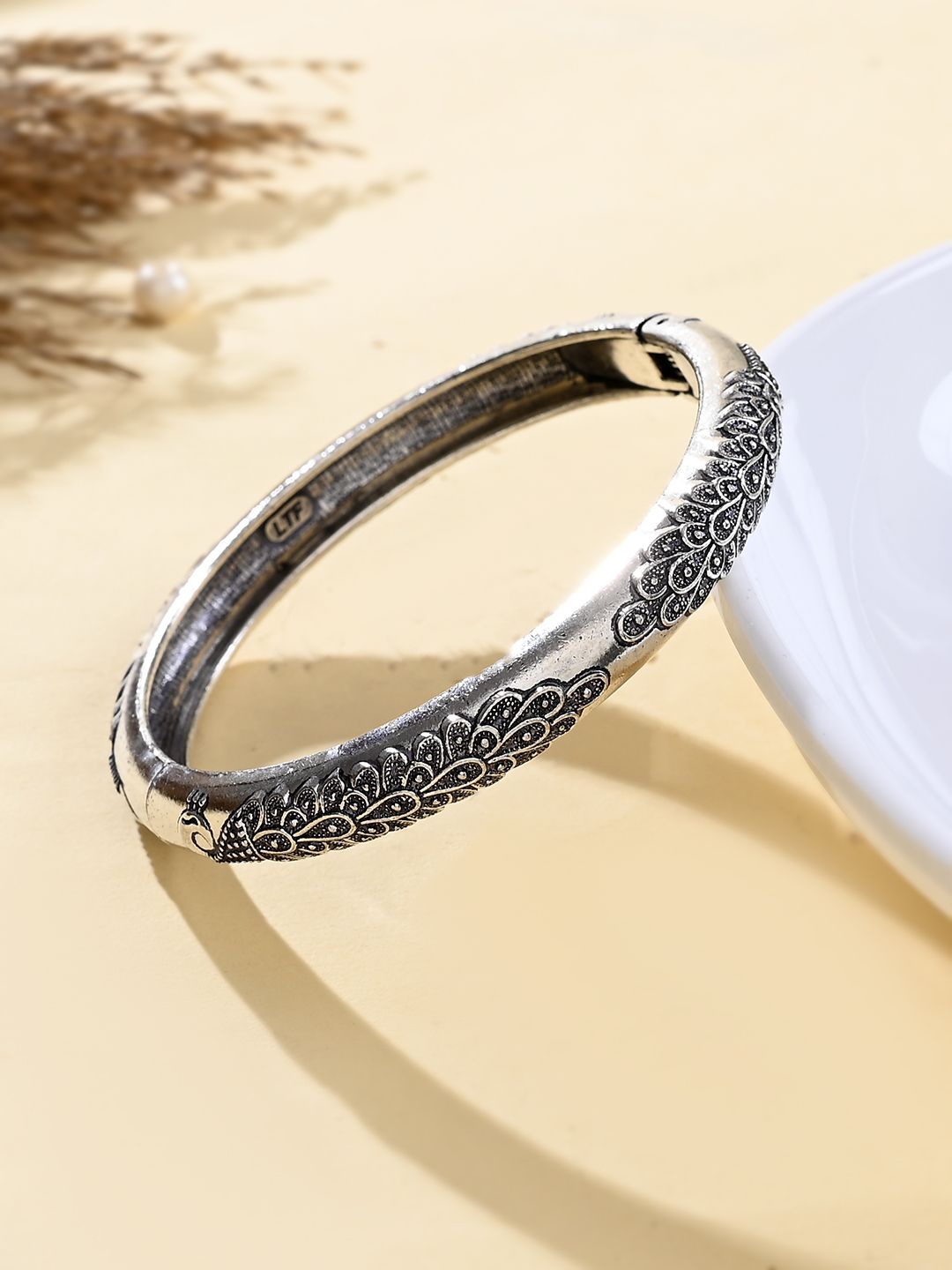 

Silvermerc Designs Silver-Plated Oxidised Bangle