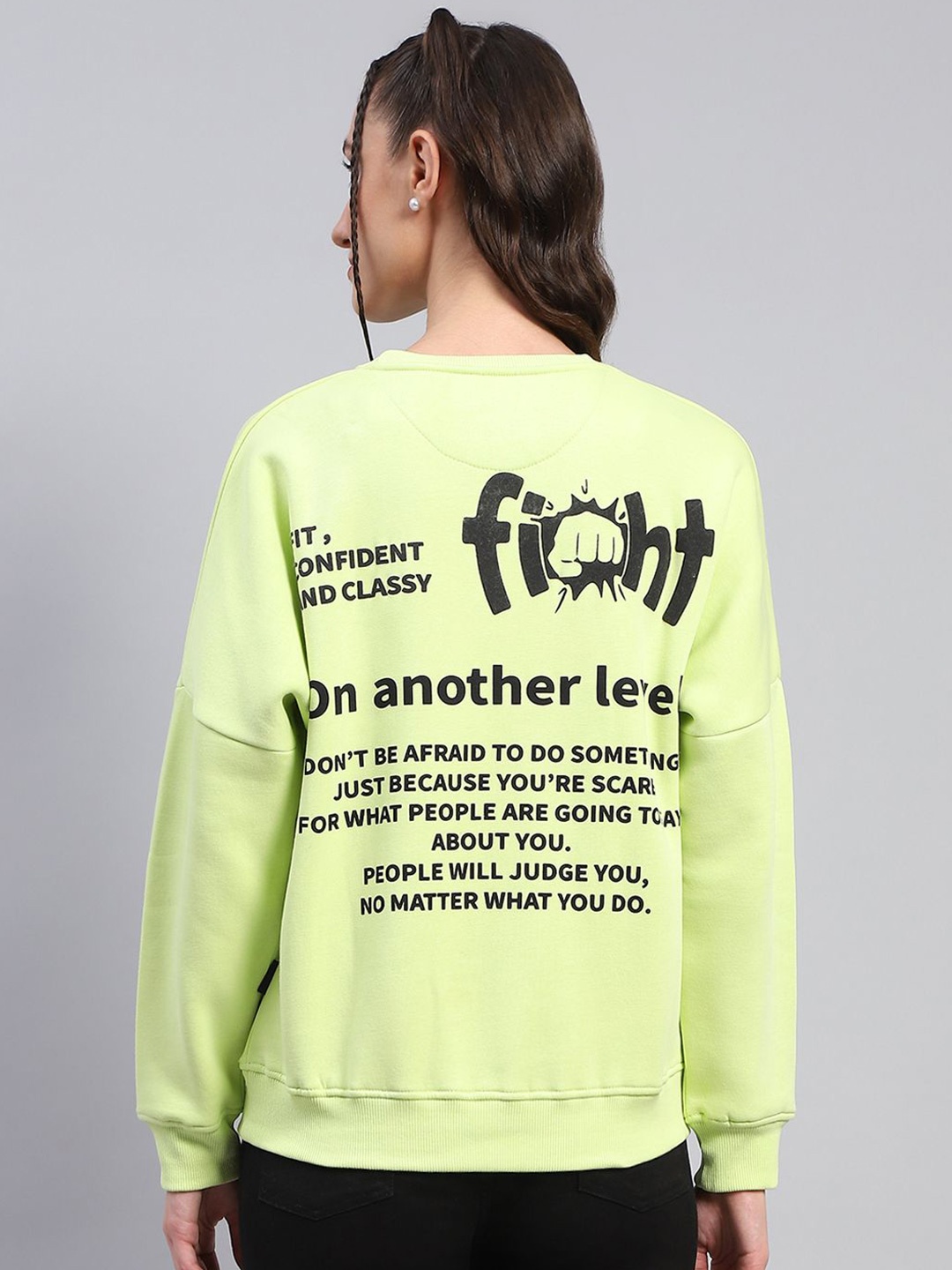 

rock.it Women Printed Sweatshirt, Green