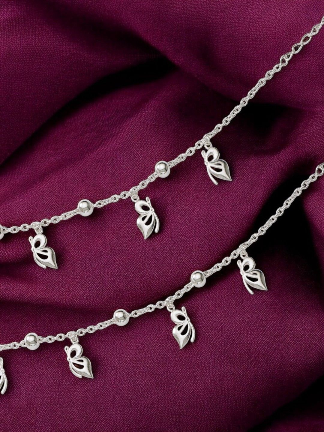 

Taraash Set Of 2 925 Sterling Silver Anklet