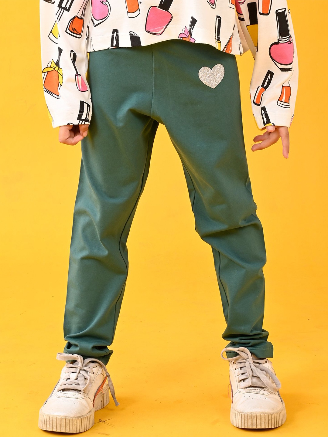 

Anthrilo Girls Mid-Rise Trouser, Green