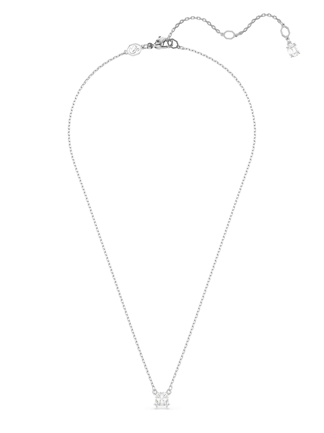 

SWAROVSKI Rhodium-Plated Crystal Stone Studded Square Cut Chain, Silver