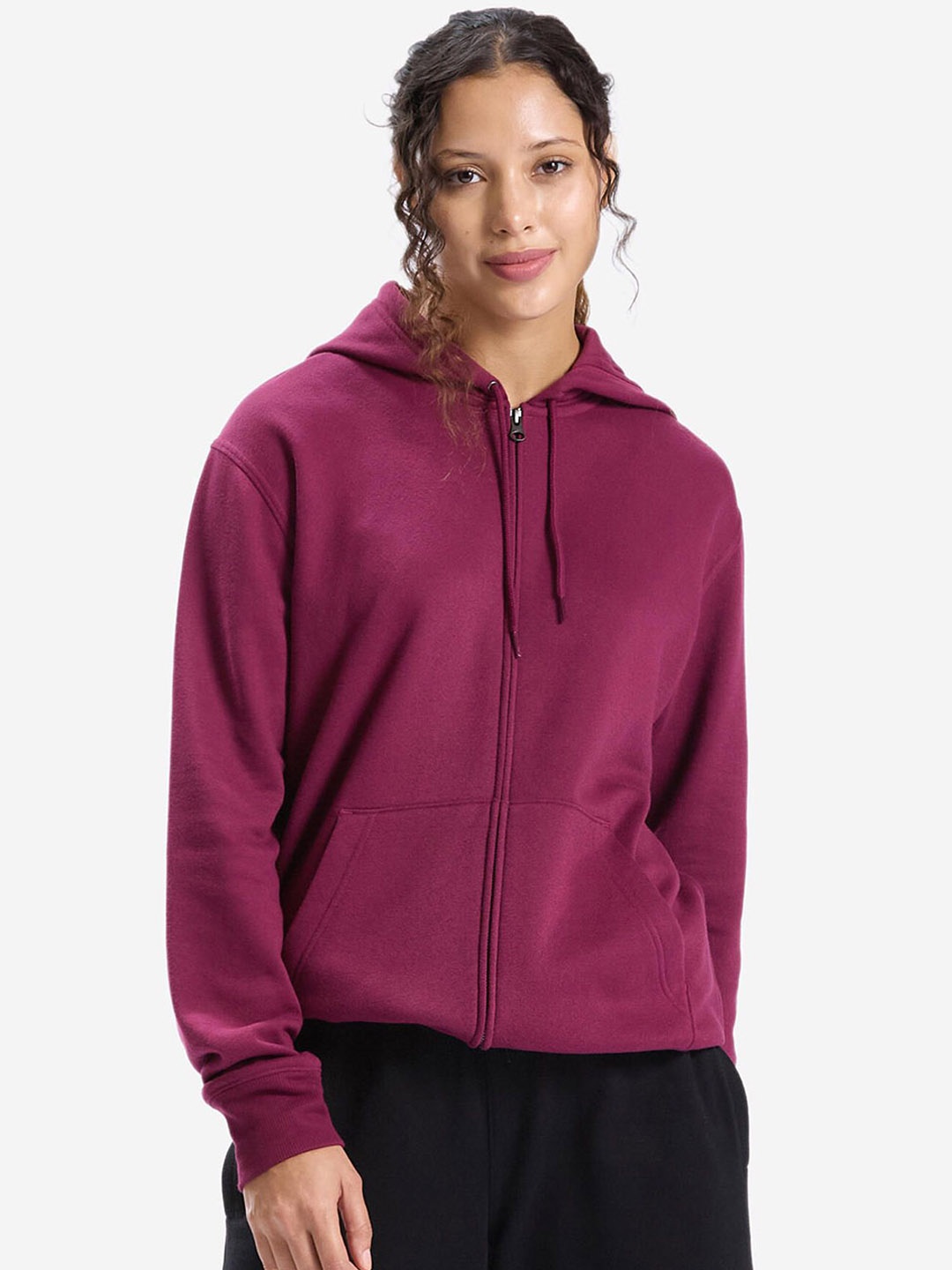 

Domyos By Decathlon Women Hooded Solid Sports Sporty Jacket, Purple