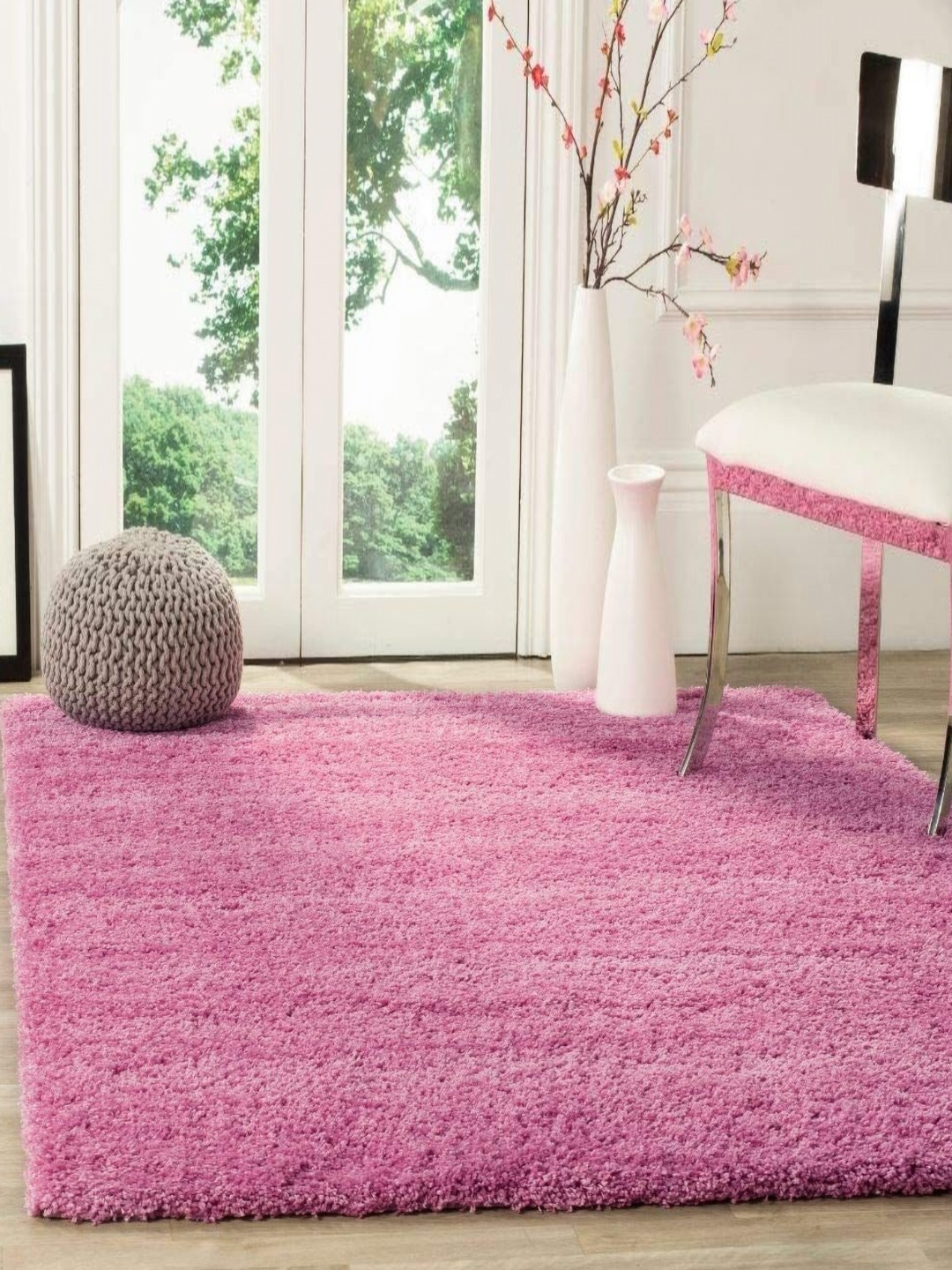 

Banchmark Home Furnishings Pink Woolen Shaggy Carpet