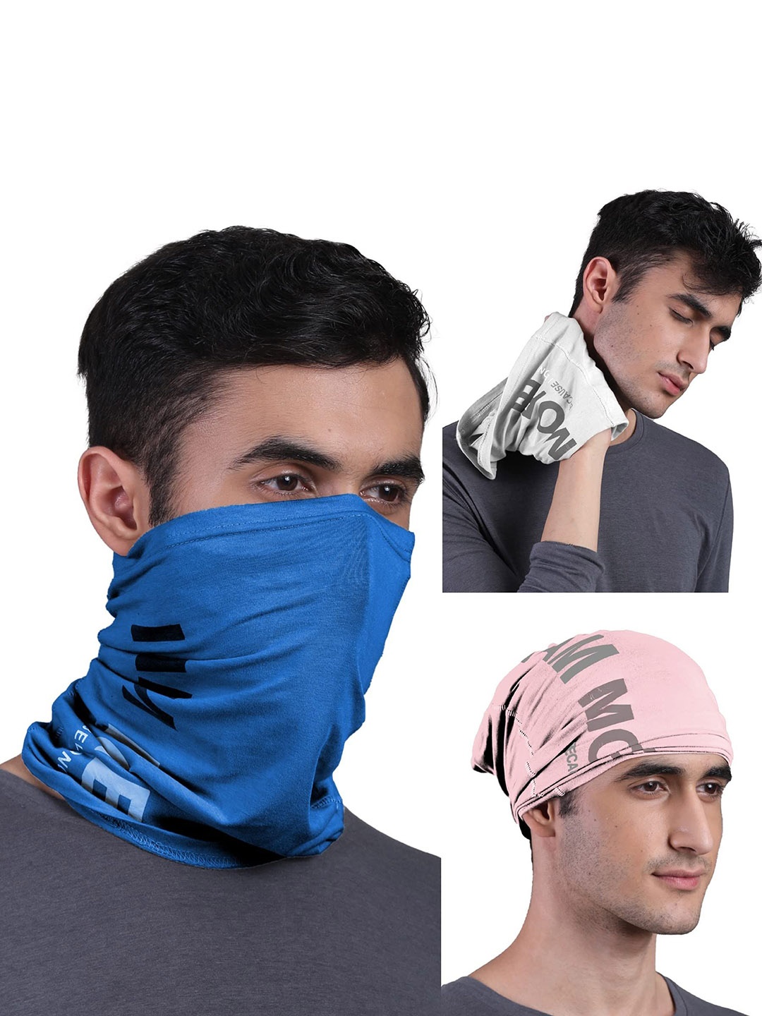 

FREECULTR Pack Of 3 Unisex Bandana Headband, Blue