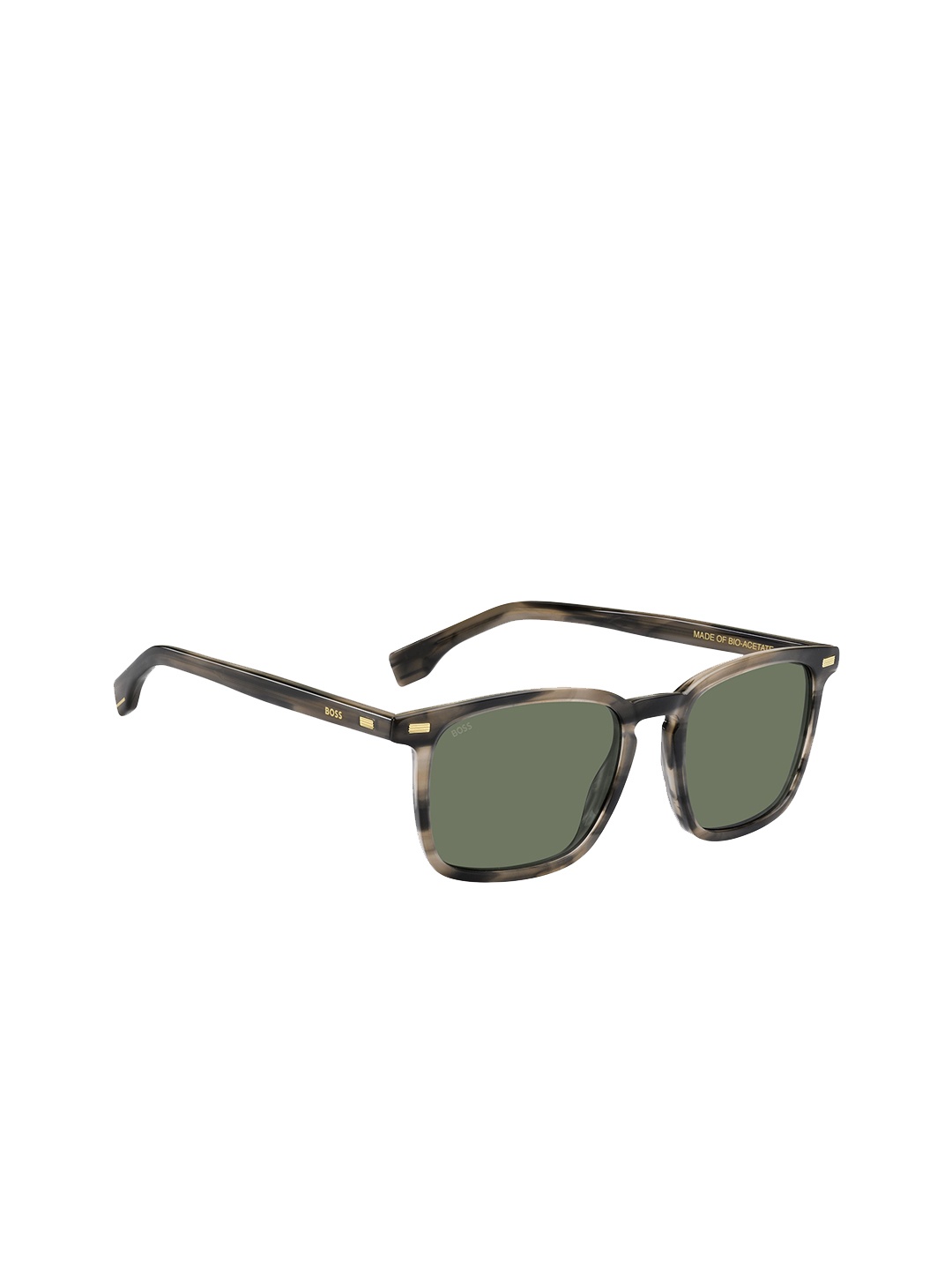 

HUGO Men Square Sunglasses with UV Protected Lens 205102S0553QT, Green