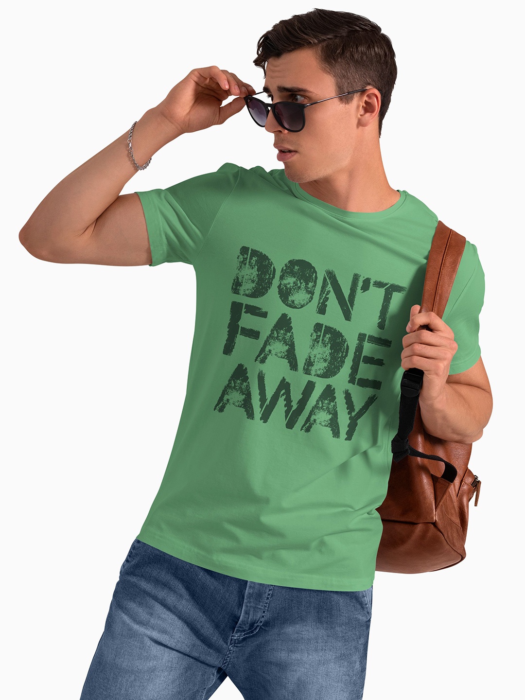 

Juxar Men Typography Printed Round Neck Cotton T-shirt, Green