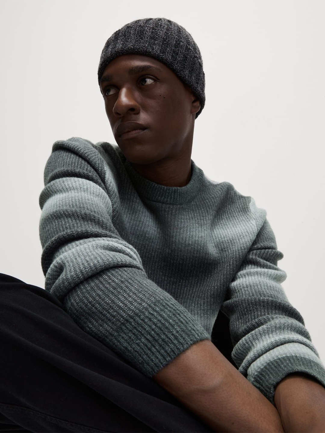 

Marks & Spencer Men Striped Pullover, Grey