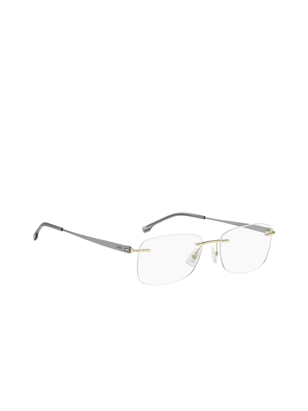 

HUGO Men Rimless Square Frames, Gold