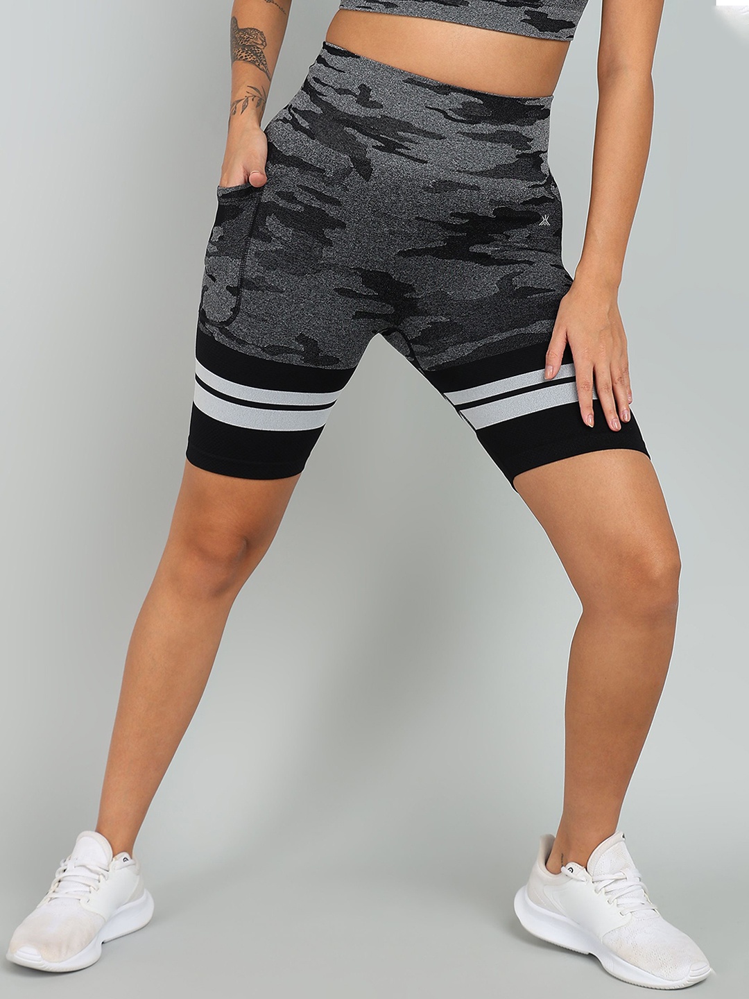 

KOBO Women Slim Fit High-Rise Training or Gym Sports Shorts, Black