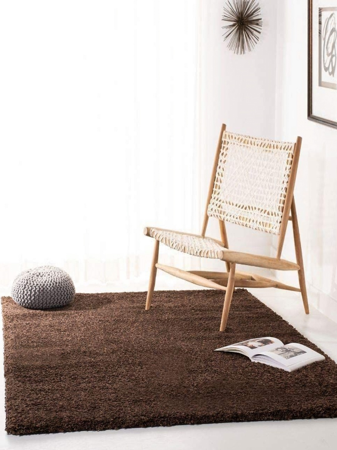 

Banchmark Home Furnishings Brown Woolen Shaggy Carpet