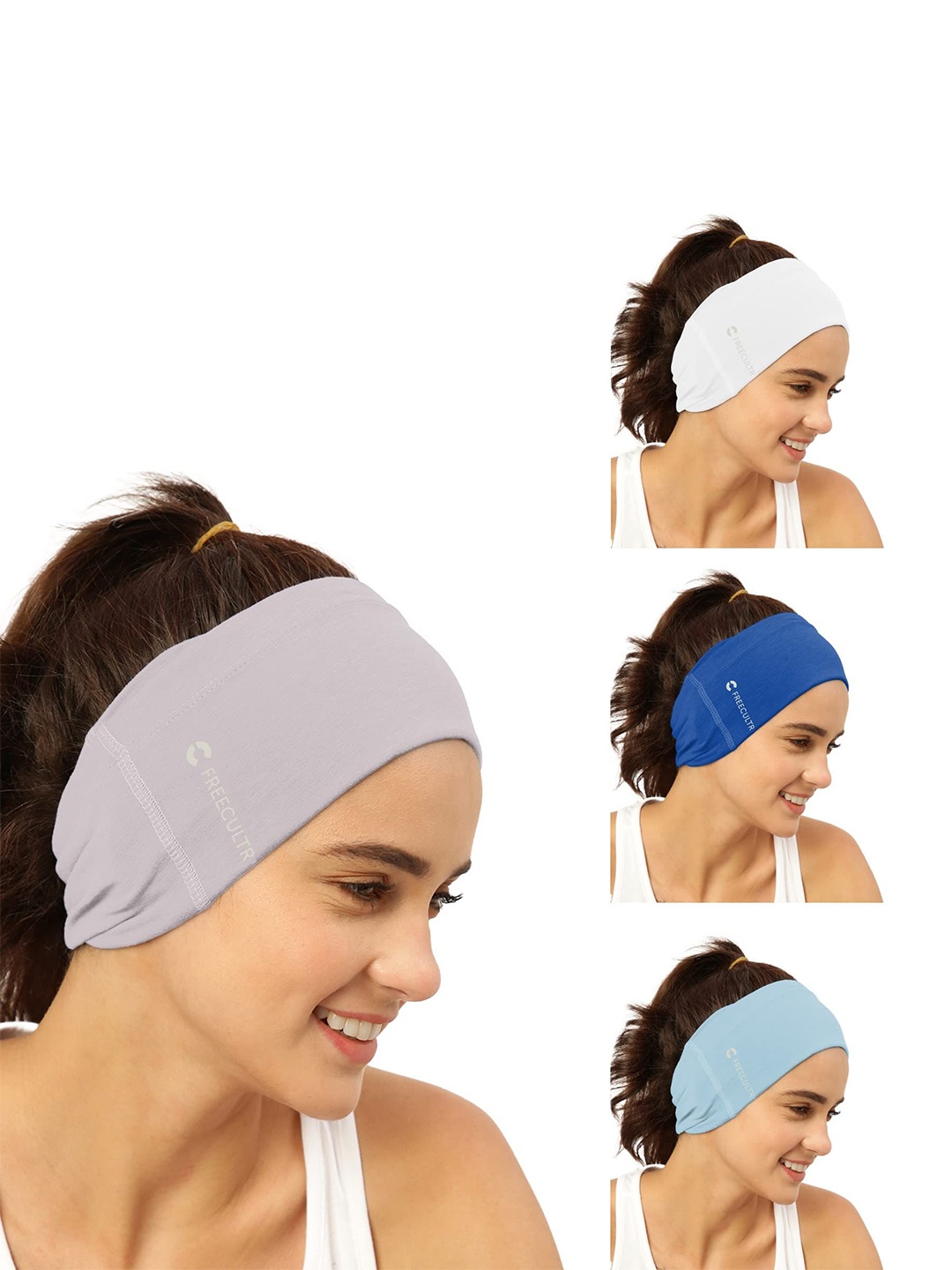 

FREECULTR Pack Of 4 Unisex Bandana Headband, White