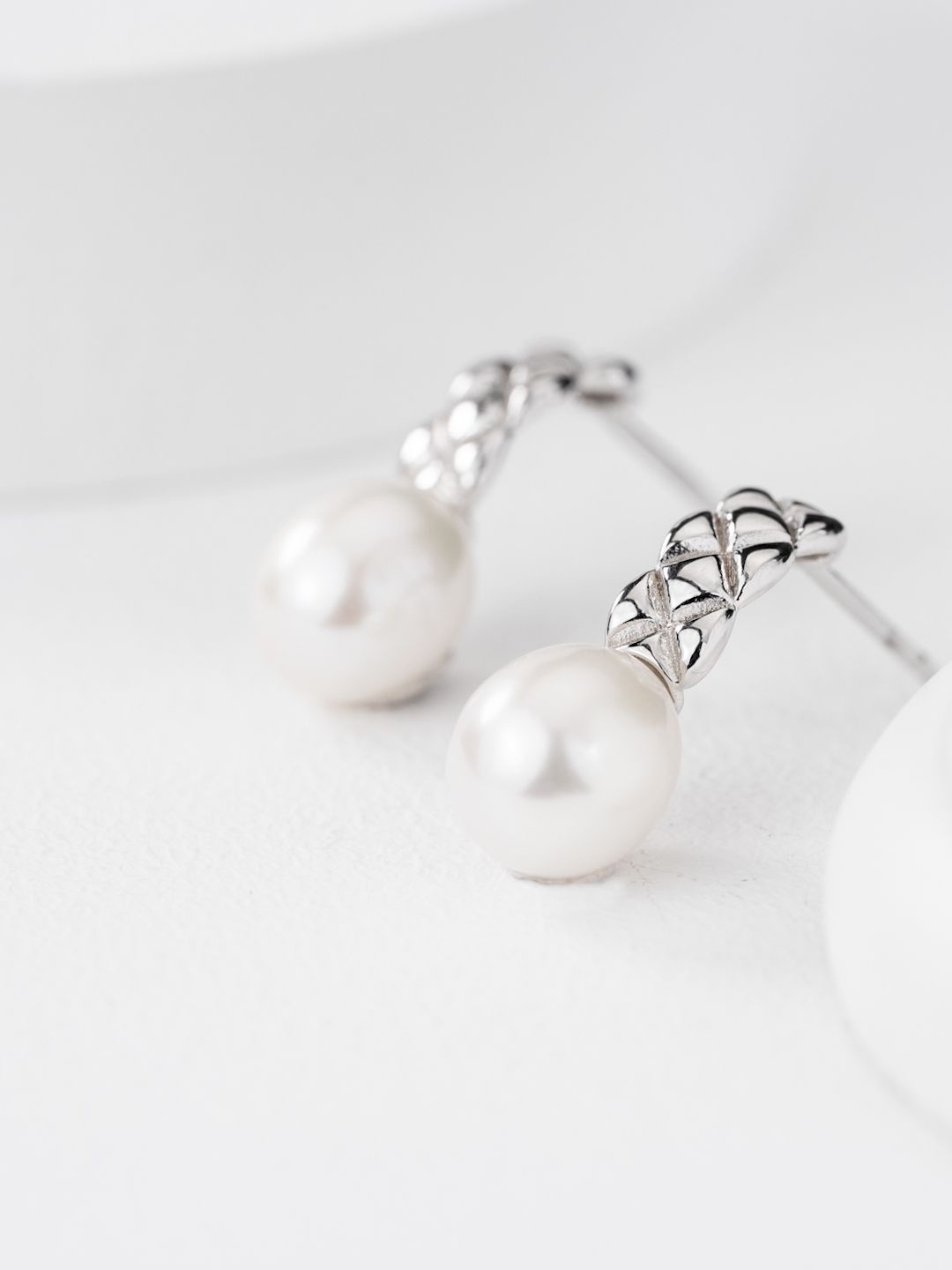 

MISS JO Contemporary Studs Earrings, Silver