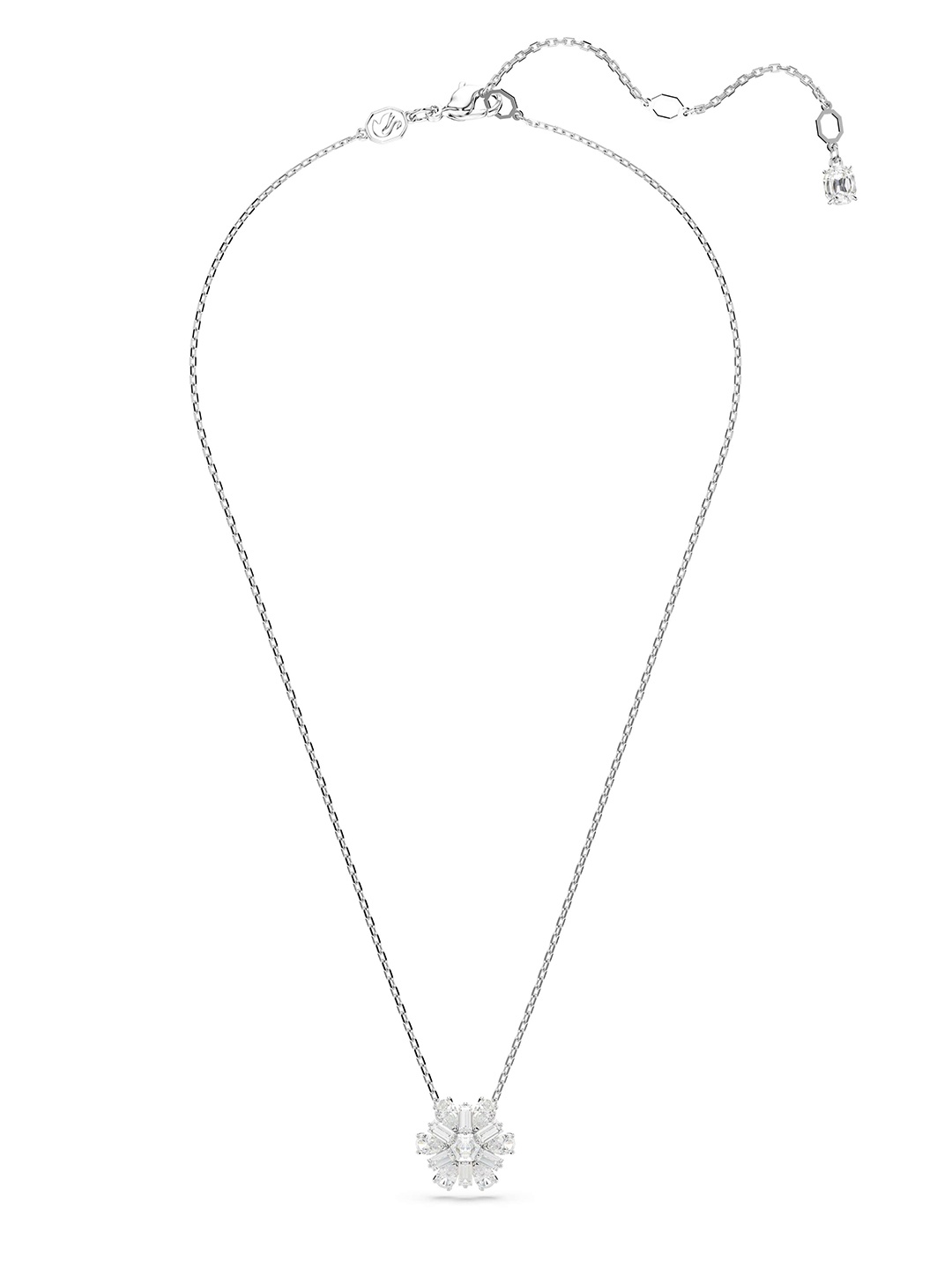 

SWAROVSKI Rhodium Plated Crystals Studded Necklace, Silver