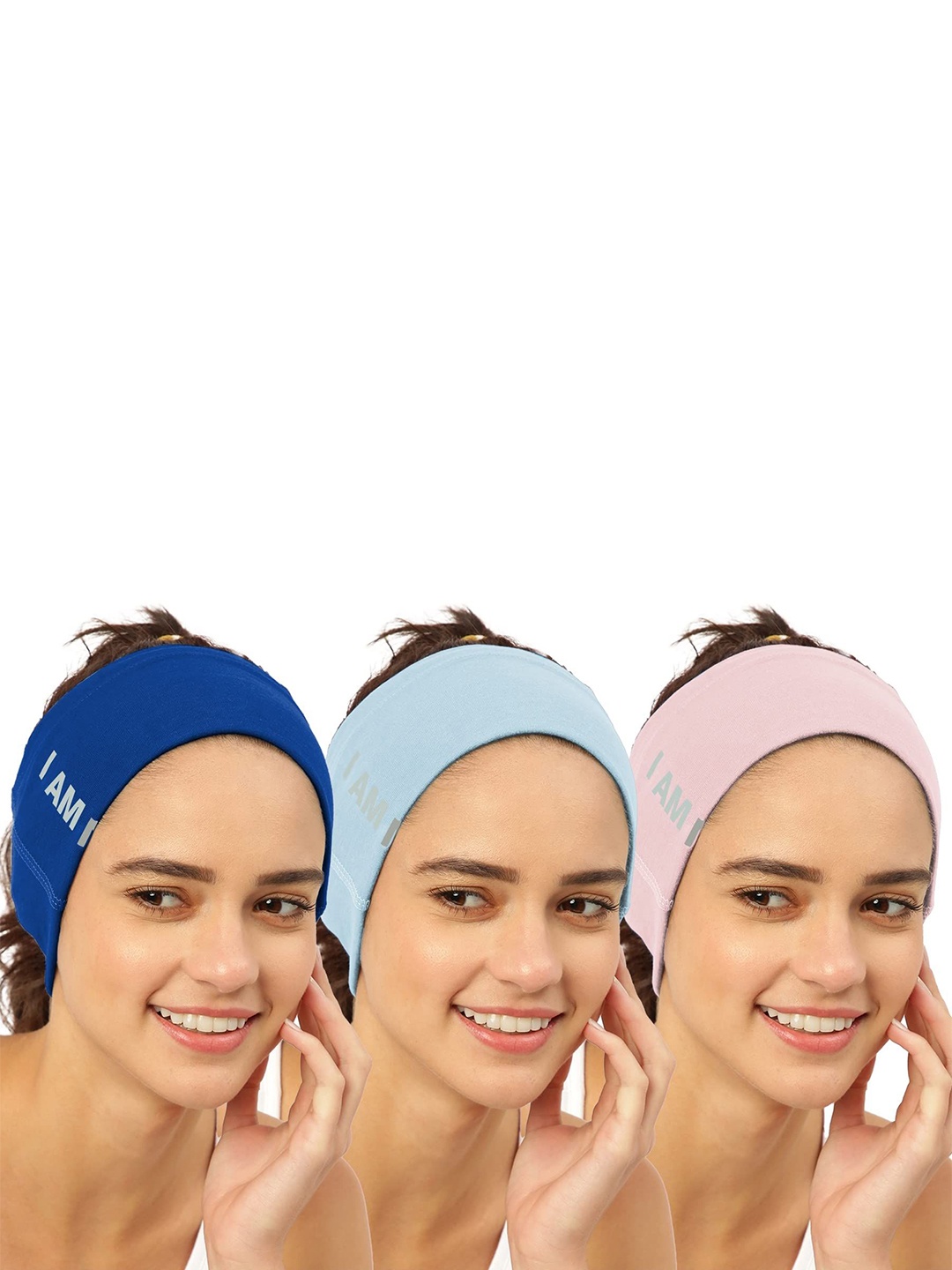 

FREECULTR Pack Of 3 Unisex Bandana Headband, Blue