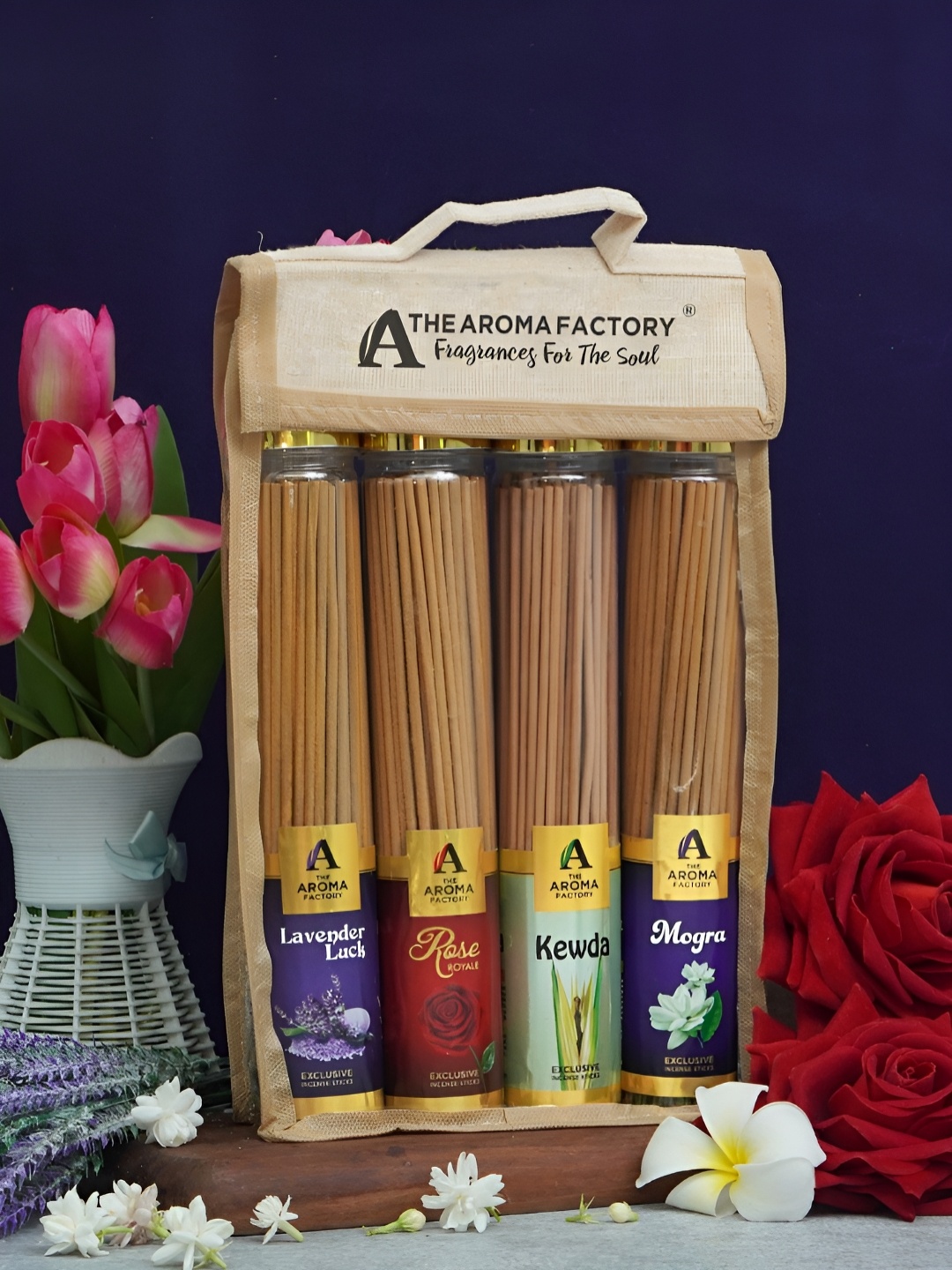 

The Aroma Factory Brown 4 Pieces Pooja Incense Sticks