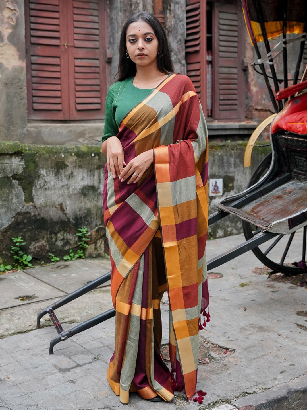 

Suta Colourblocked Saree, Yellow