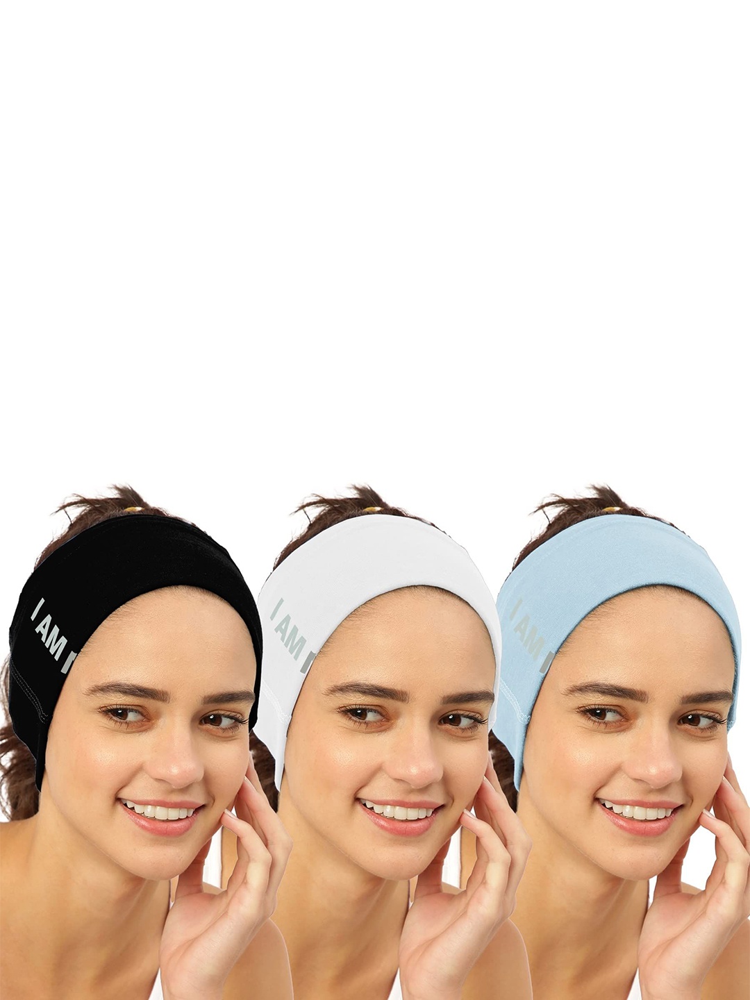

FREECULTR Unisex Pack Of 3 Printed Anti Microbial Multipurpose Bandana Headband, Blue