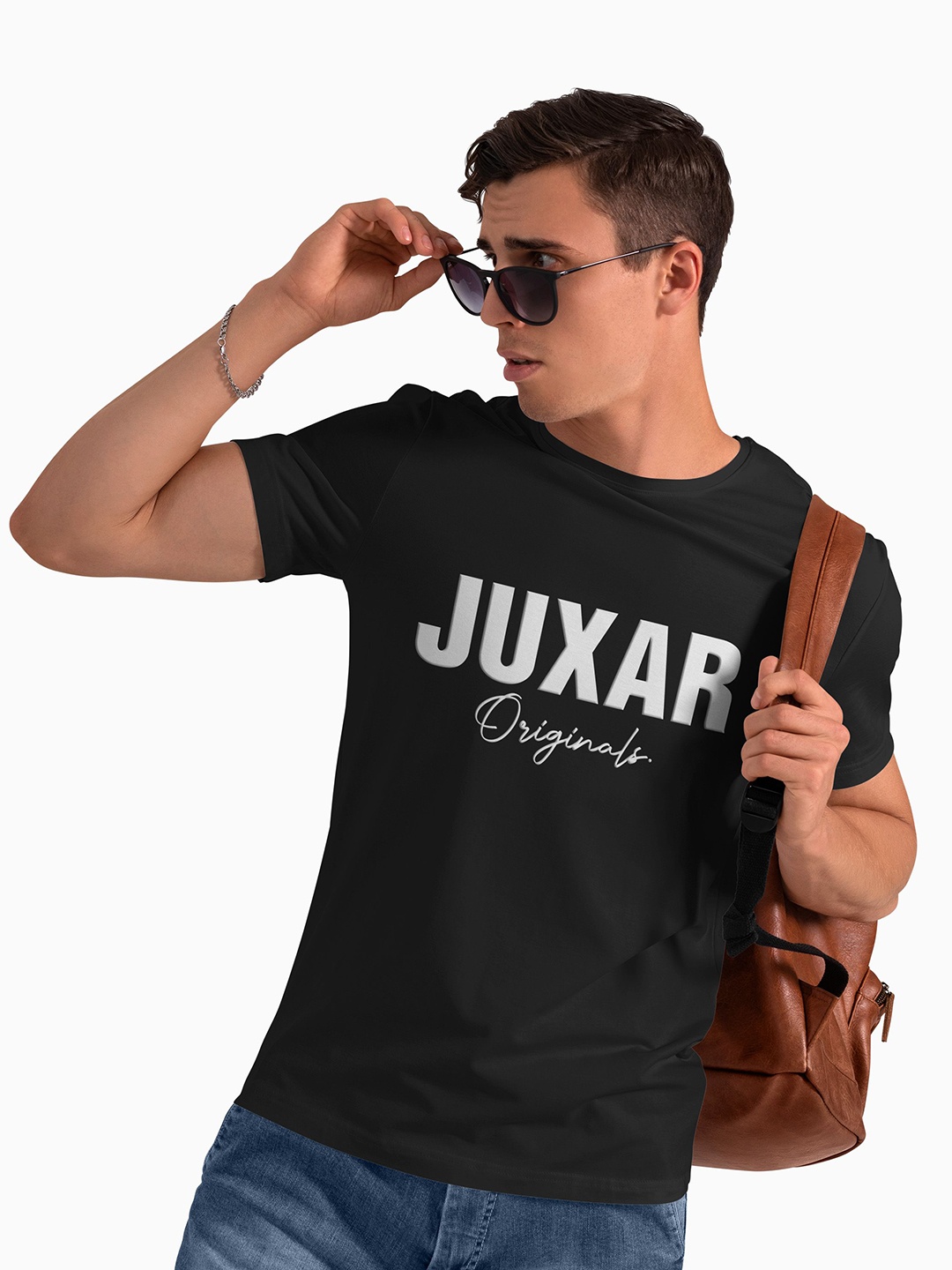 

Juxar Men Typography Printed Round Neck Cotton T-shirt, Black