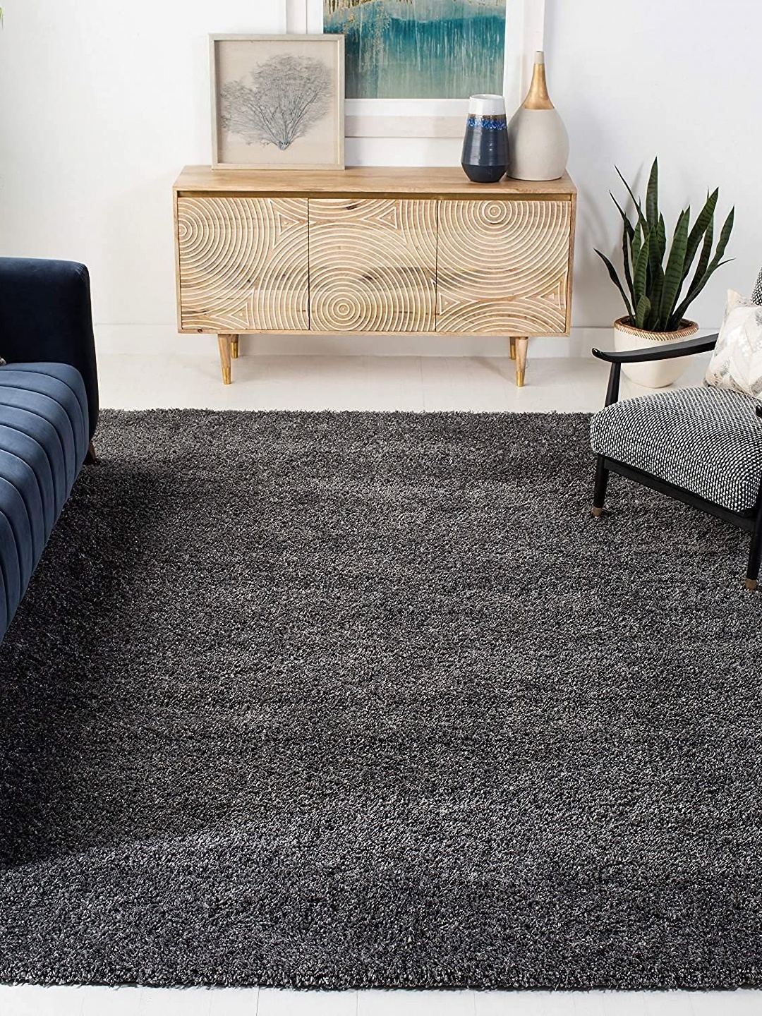 

Banchmark Home Furnishings Grey Anti Skid Shaggy Carpet