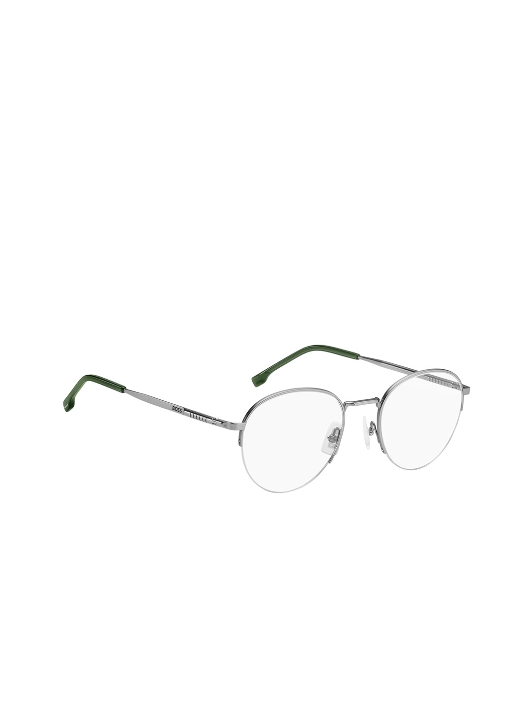 

HUGO Men Full Rim Round Frames, Silver