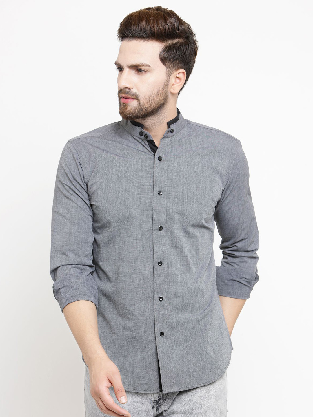

Purple State Women Slim Fit Opaque Casual Shirt, Grey