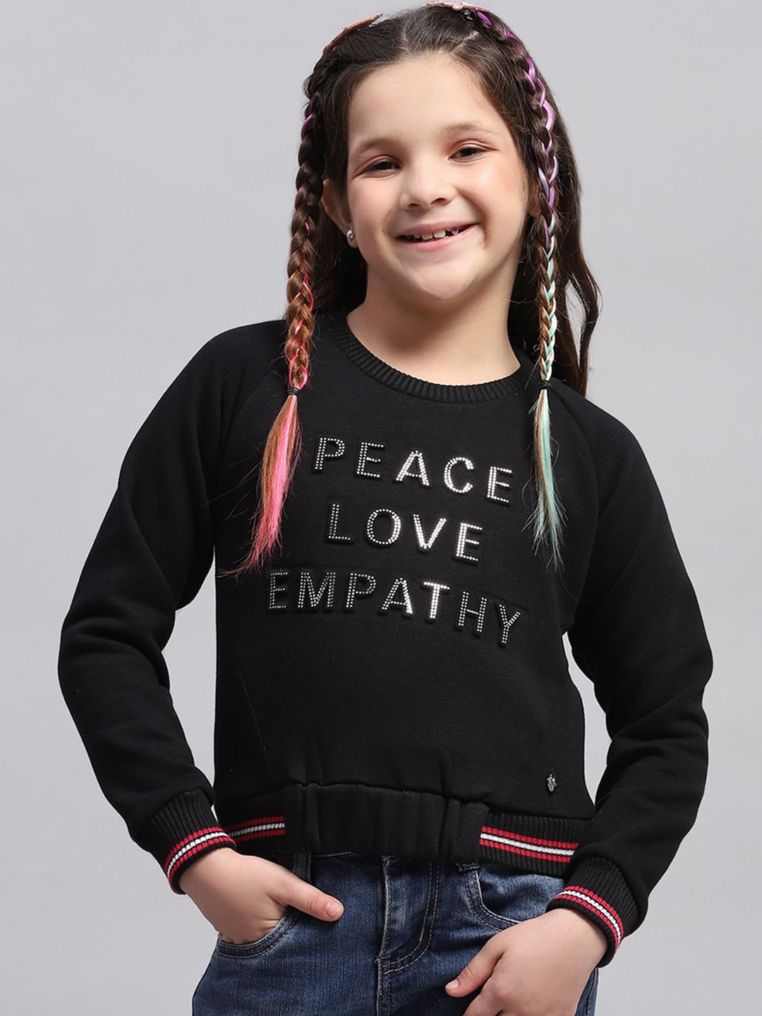 

Monte Carlo Girls Typography Printed Sweatshirt, Black