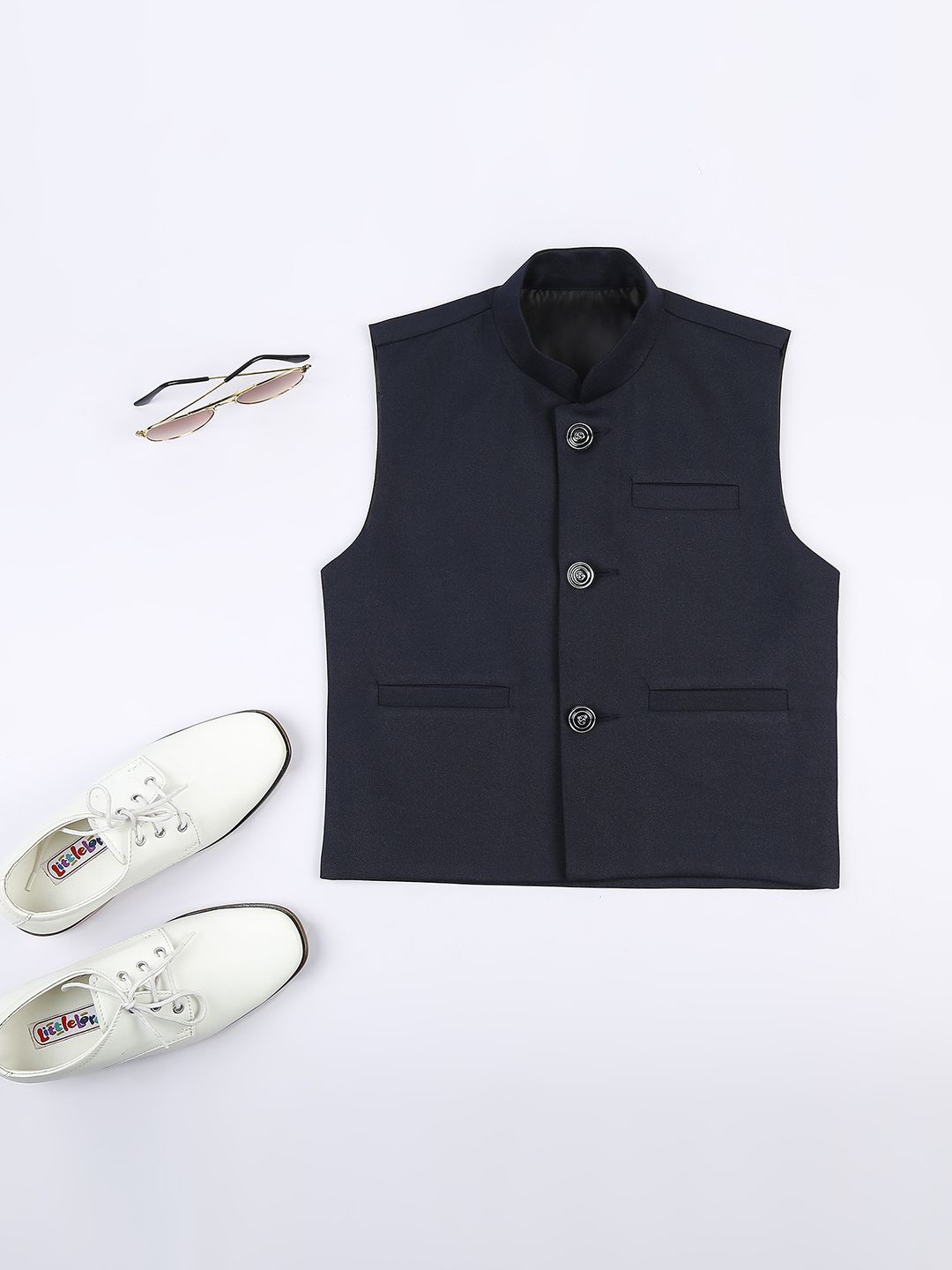

Sangria Boys Sleeveless Nehru Jackets, Navy blue