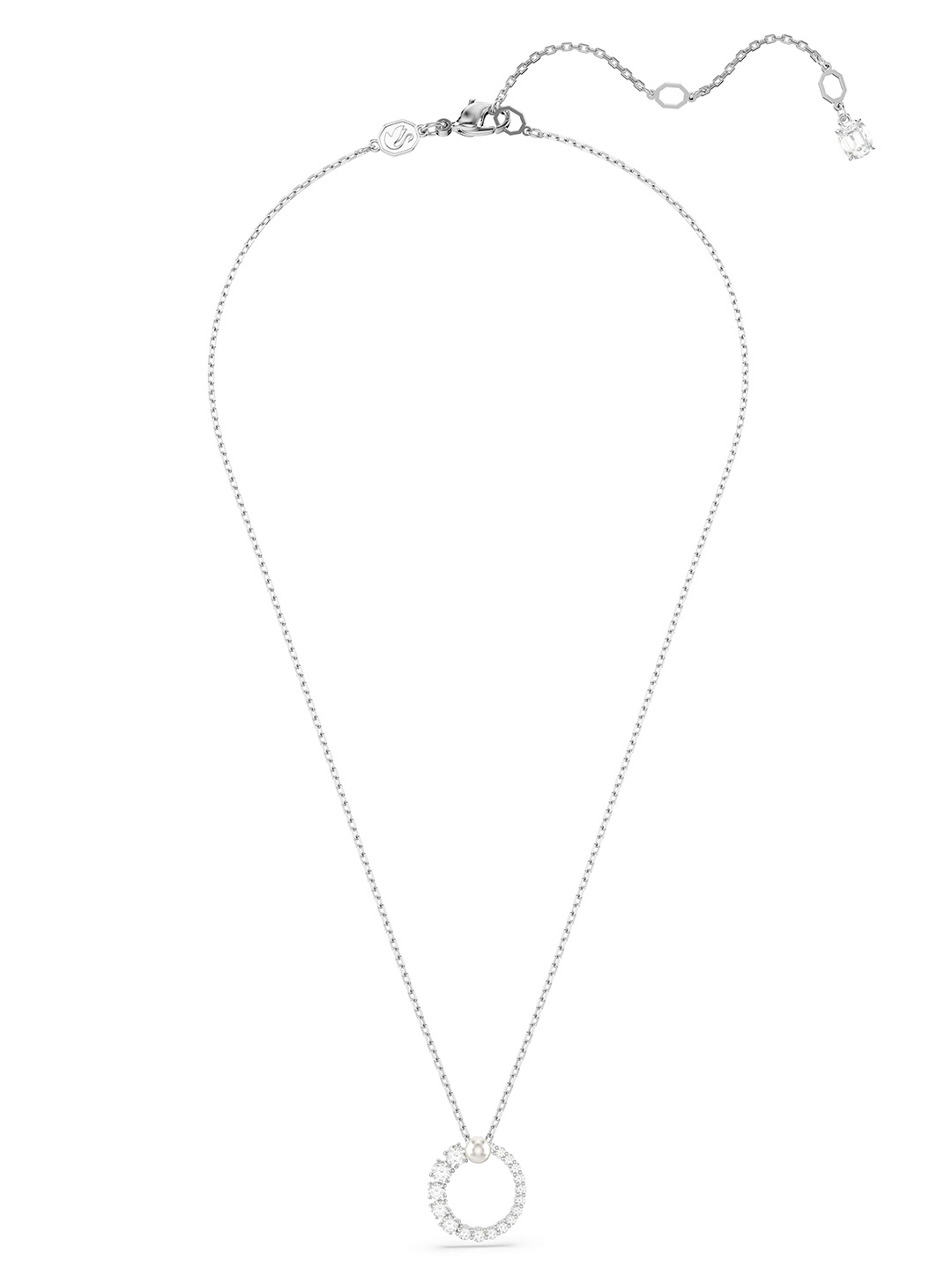

SWAROVSKI Rhodium Plated Crystals Studded Necklace, Silver